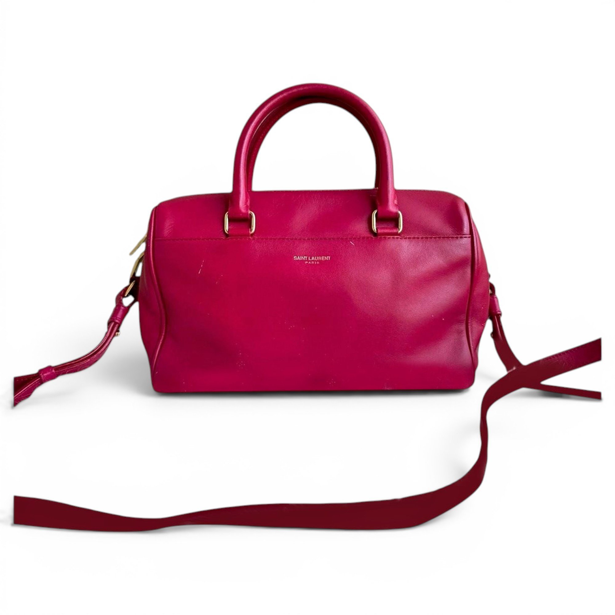 Duffle leather bowling bag