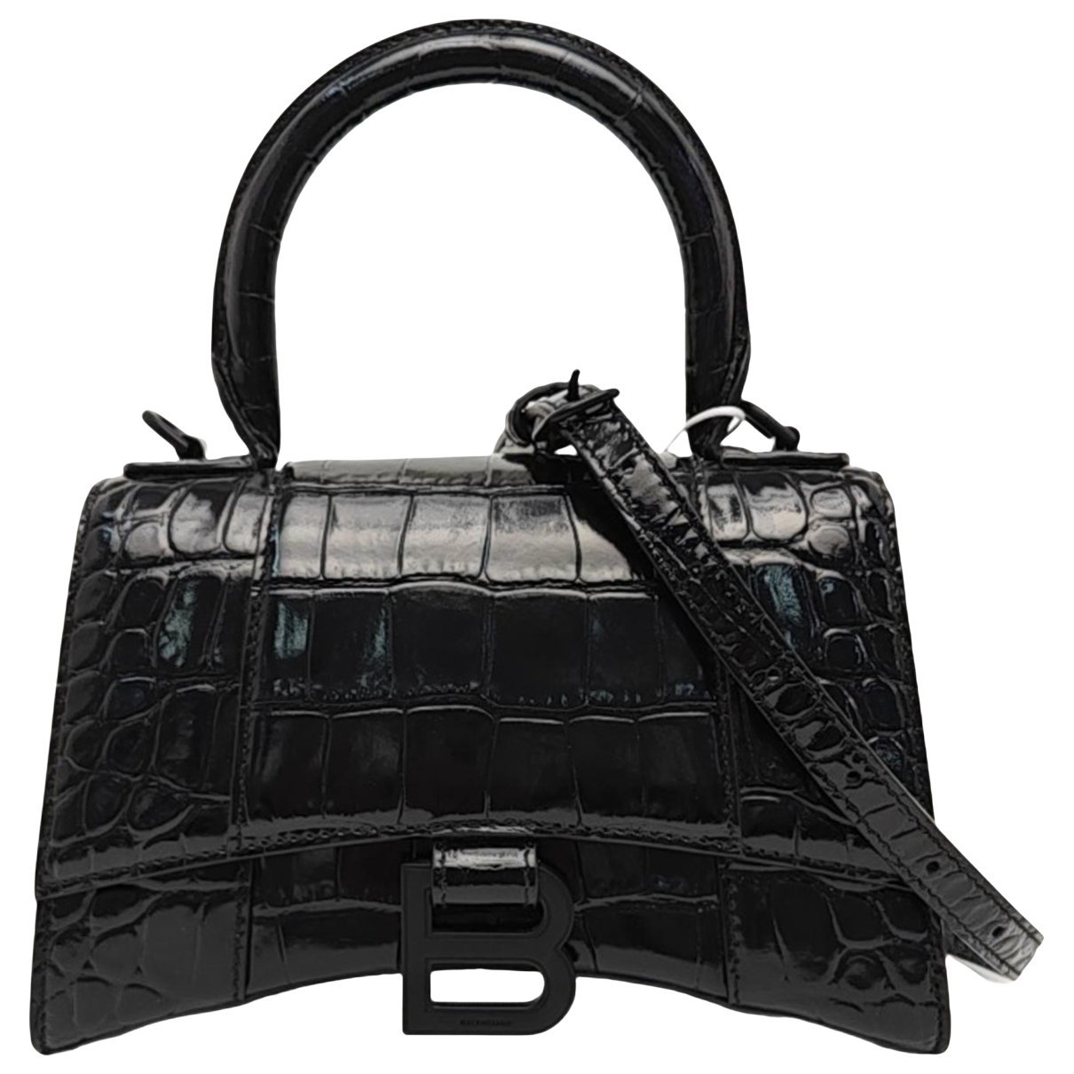 Hourglass leather handbag