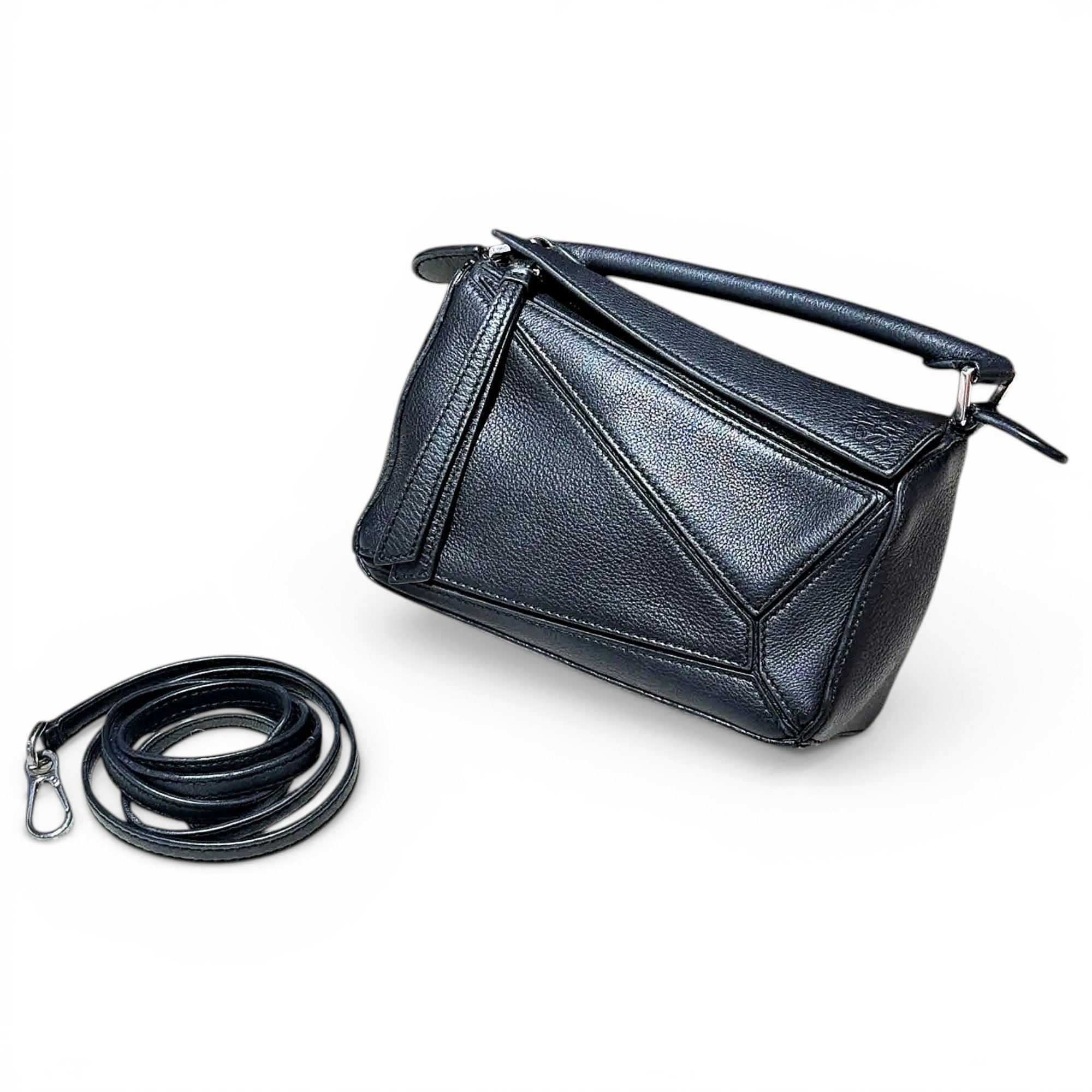 Puzzle leather crossbody bag