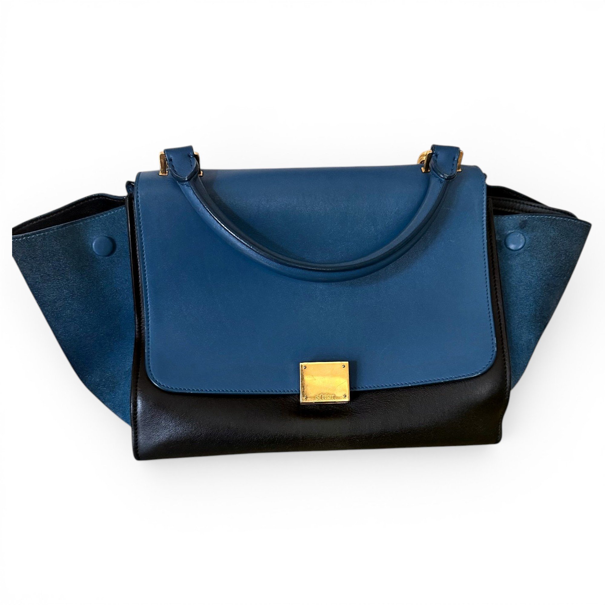 Trapèze leather handbag
