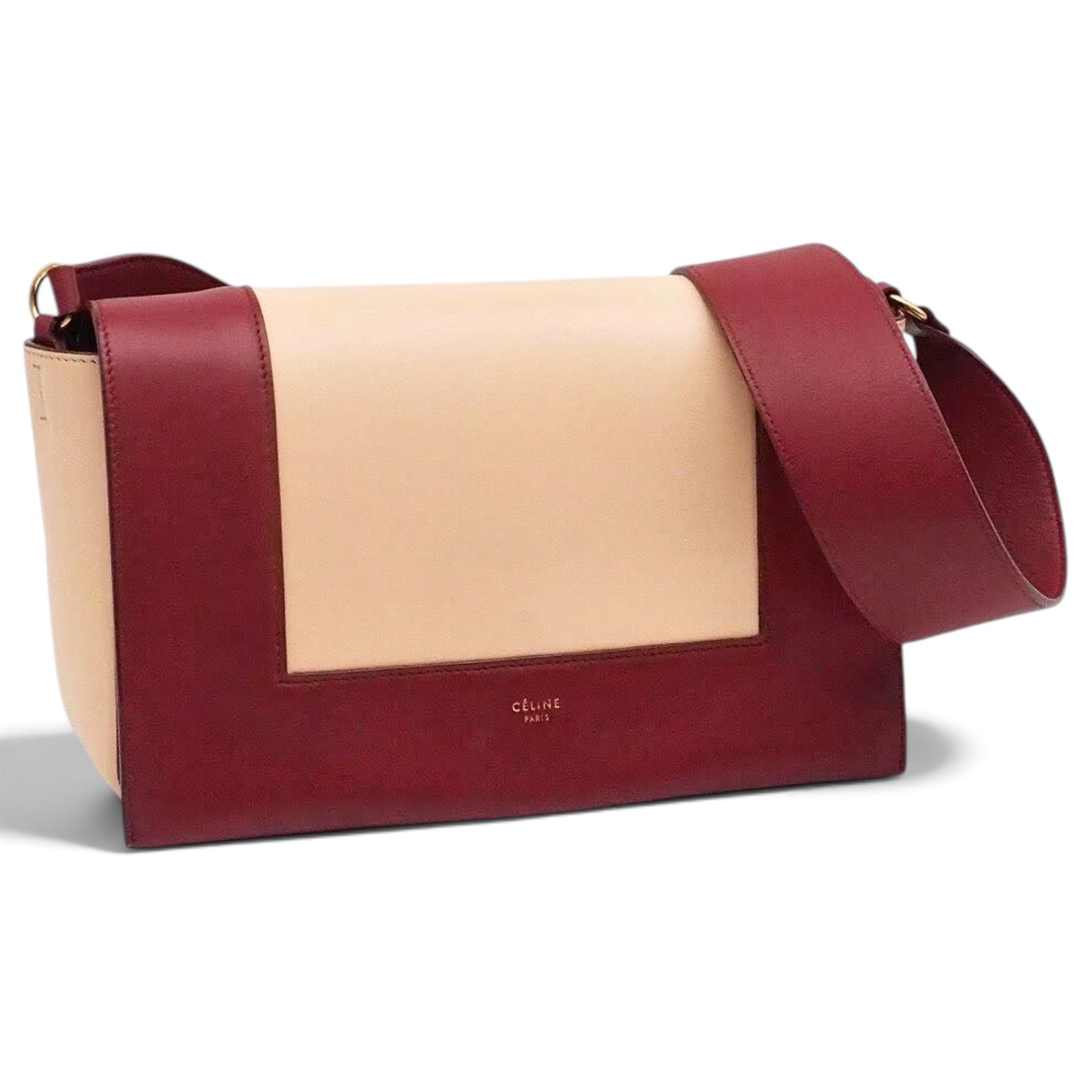 Frame leather handbag