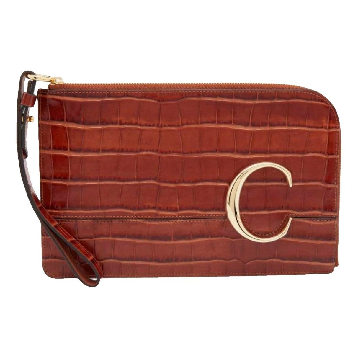 Leather clutch bag