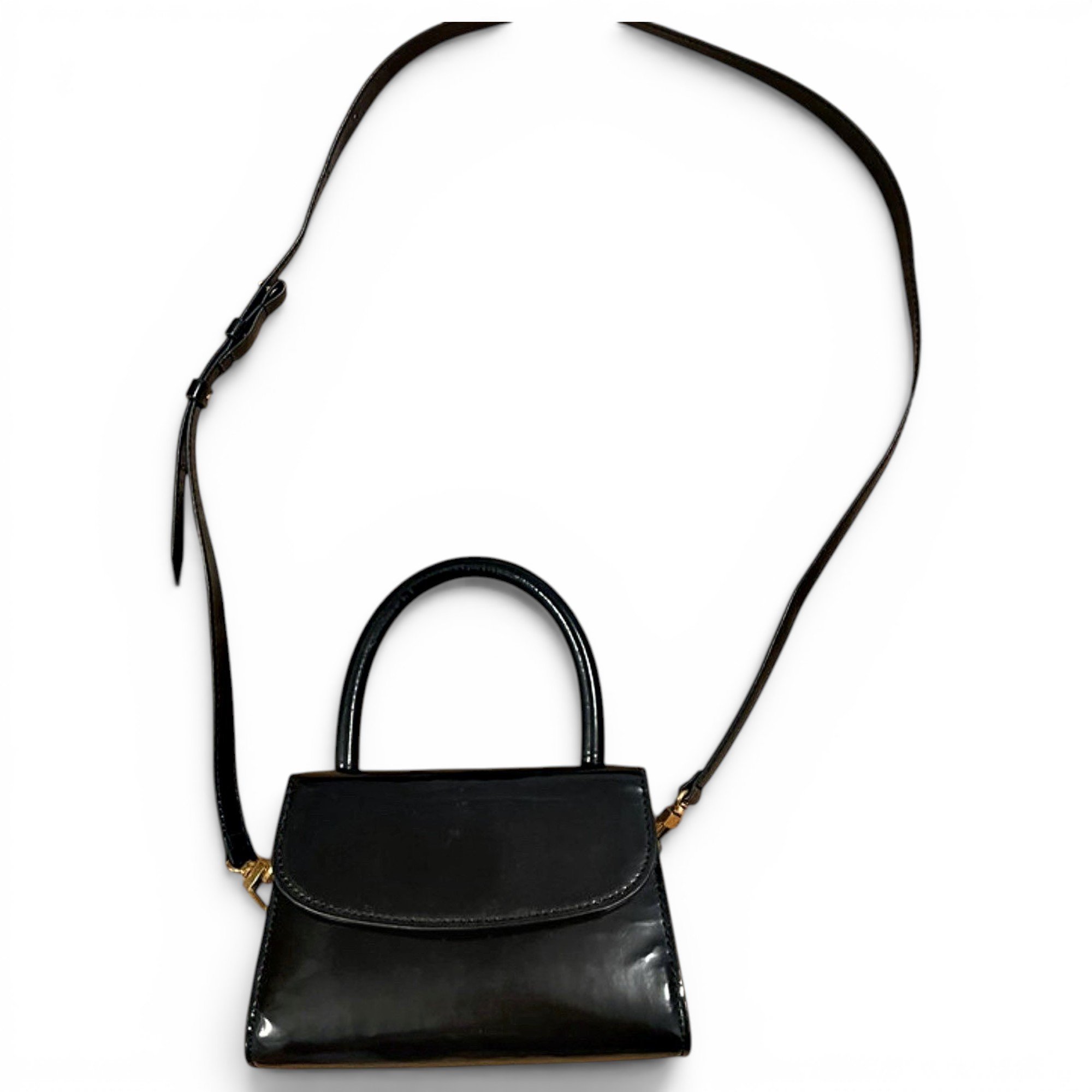 By Far Mini patent leather clutch bag