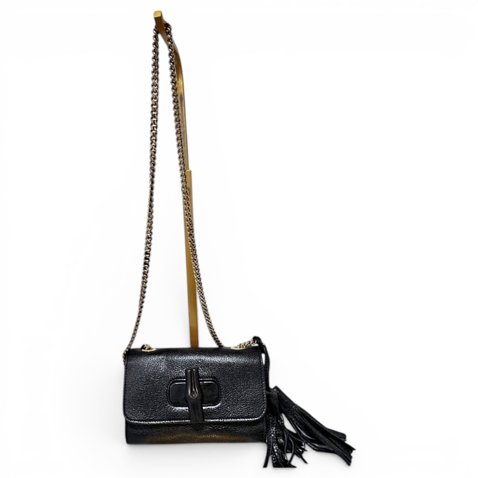 Bamboo leather crossbody bag