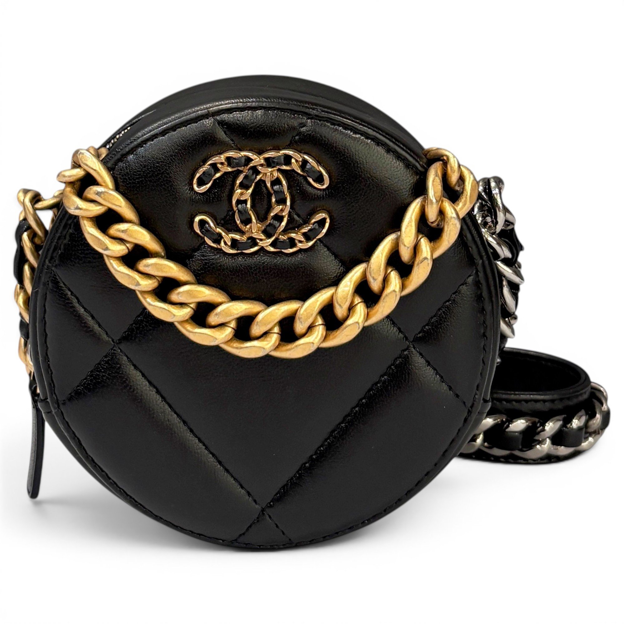 Chanel 19 leather clutch bag