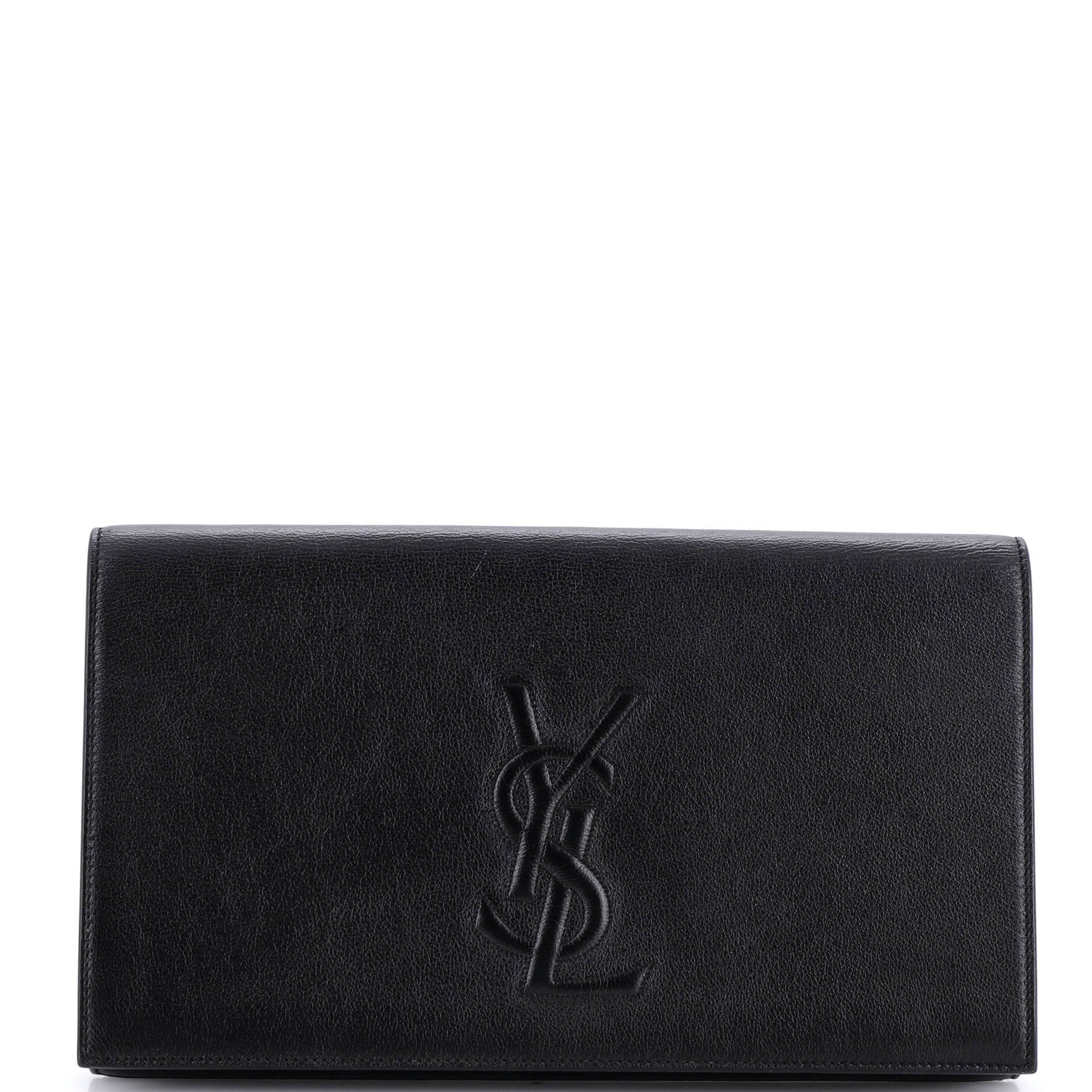 Leather clutch bag