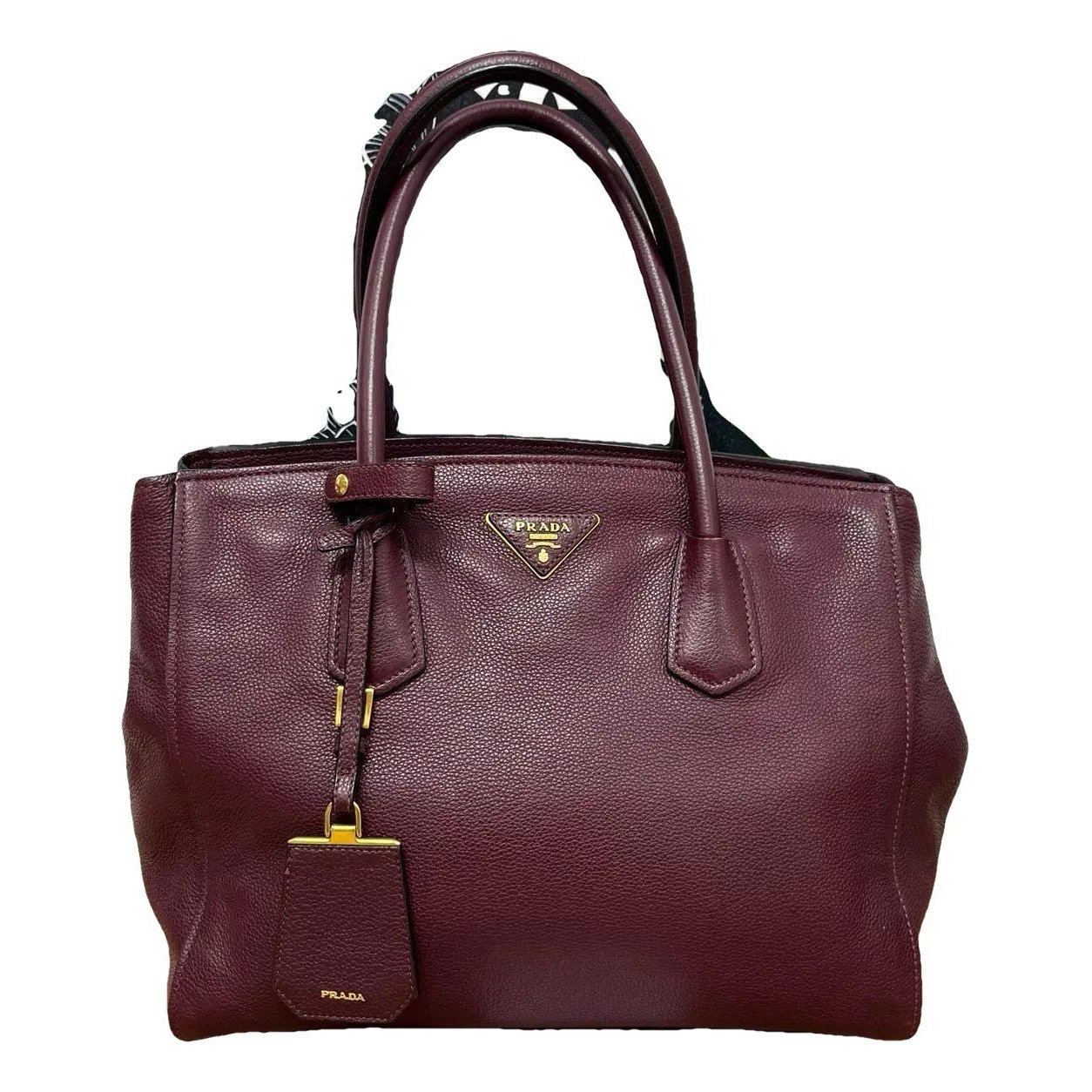 Double leather handbag