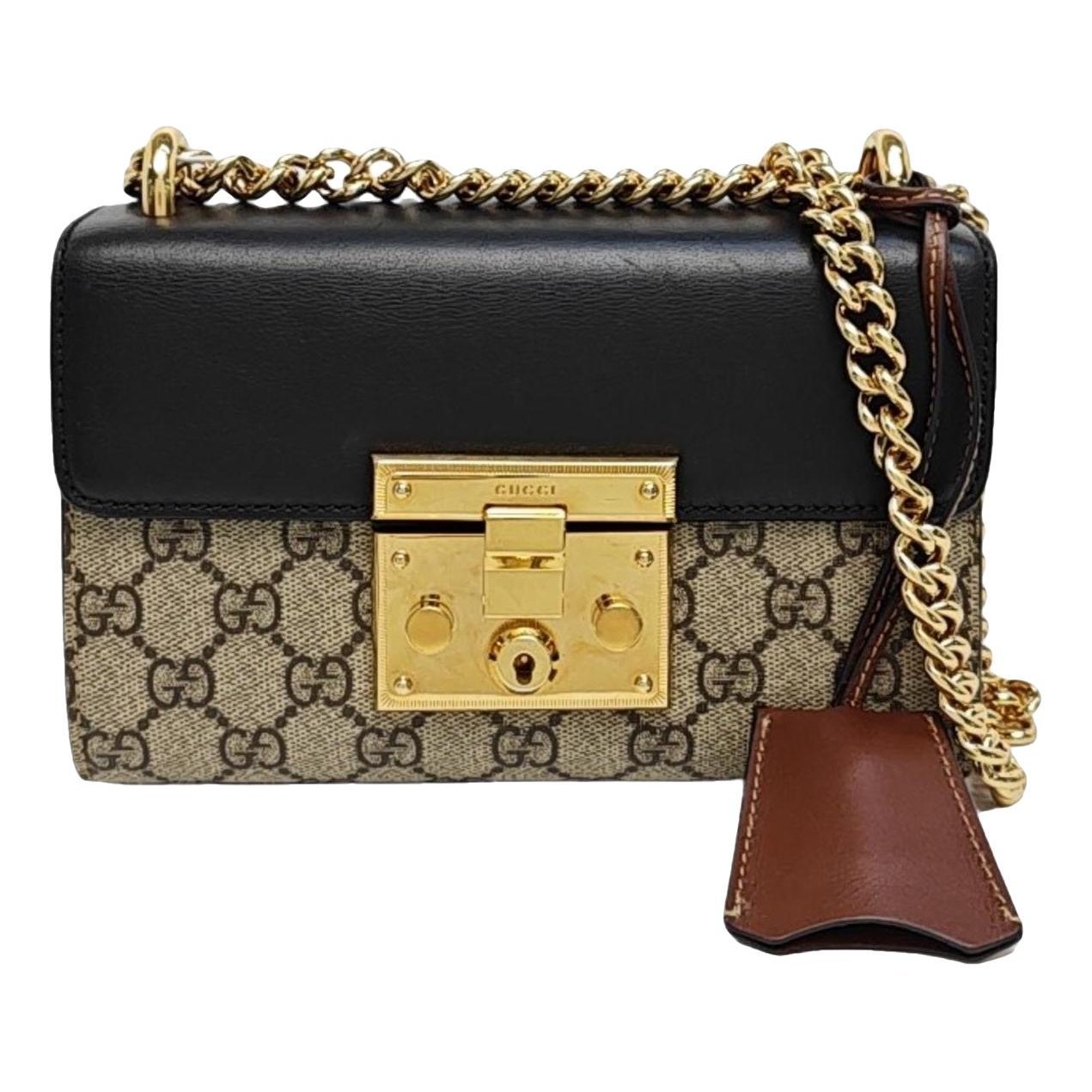 Padlock leather handbag