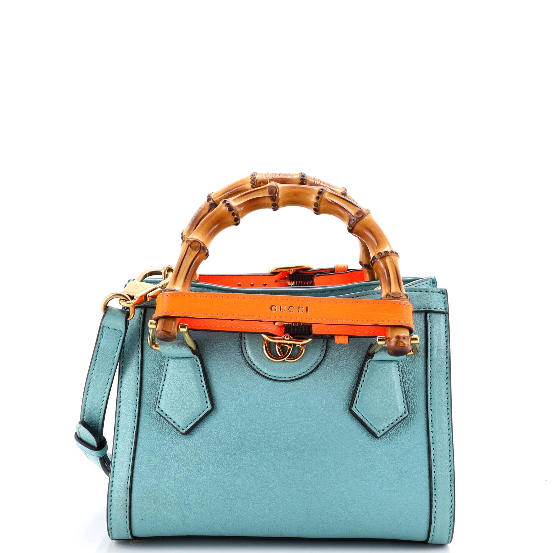 Diana NM Bamboo Handle Tote Leather Mini