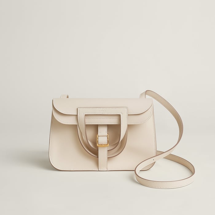 Hermès Halzan mini bag Craie Swift Calfskin | BagUSeek