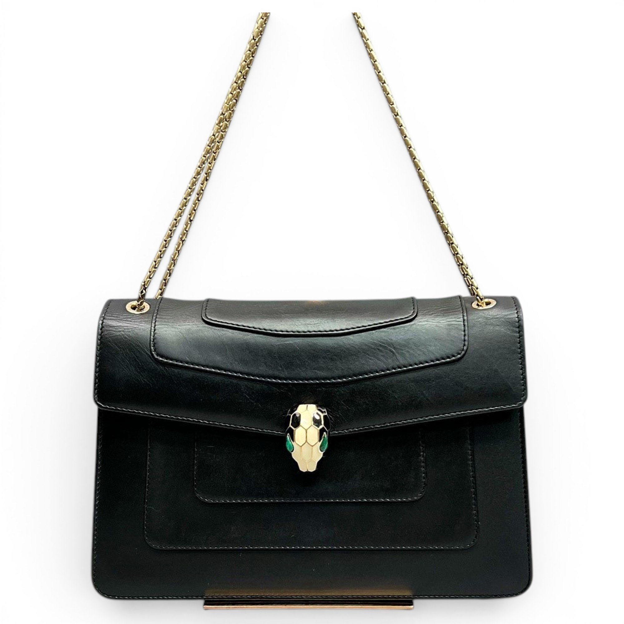 Serpenti leather handbag