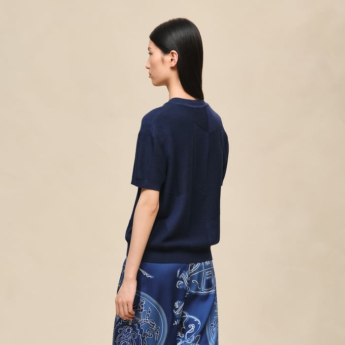 Bleu Outremer "H Voyage" Short-sleeve Sweater