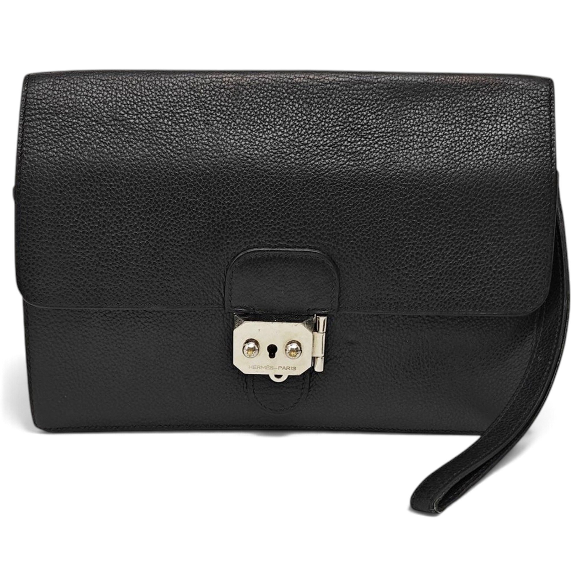 Leather clutch bag
