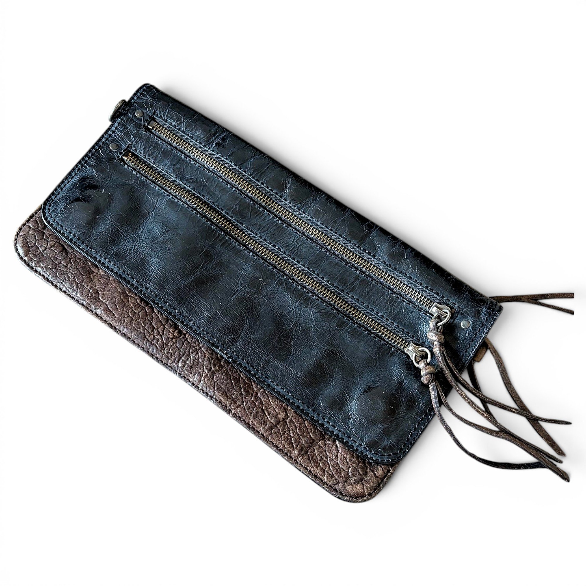 Leather clutch bag