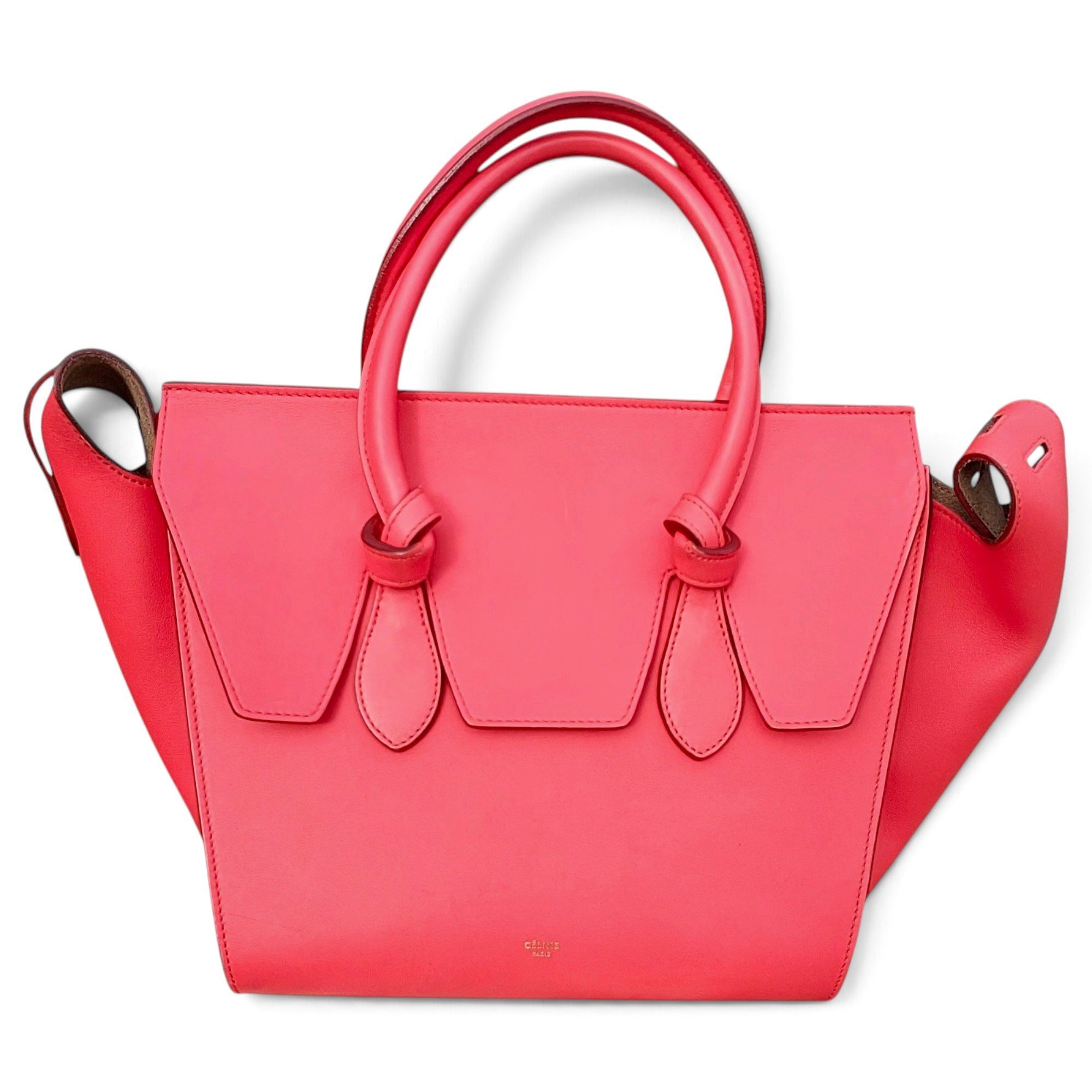 Tie leather tote