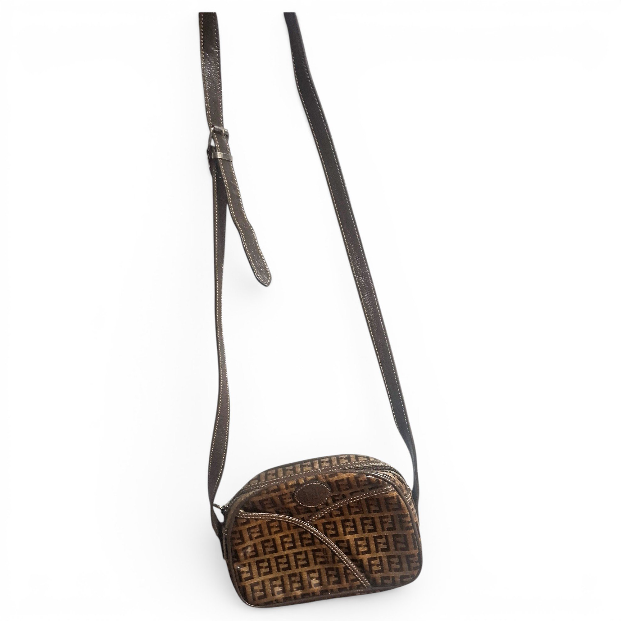 Double F patent leather crossbody bag
