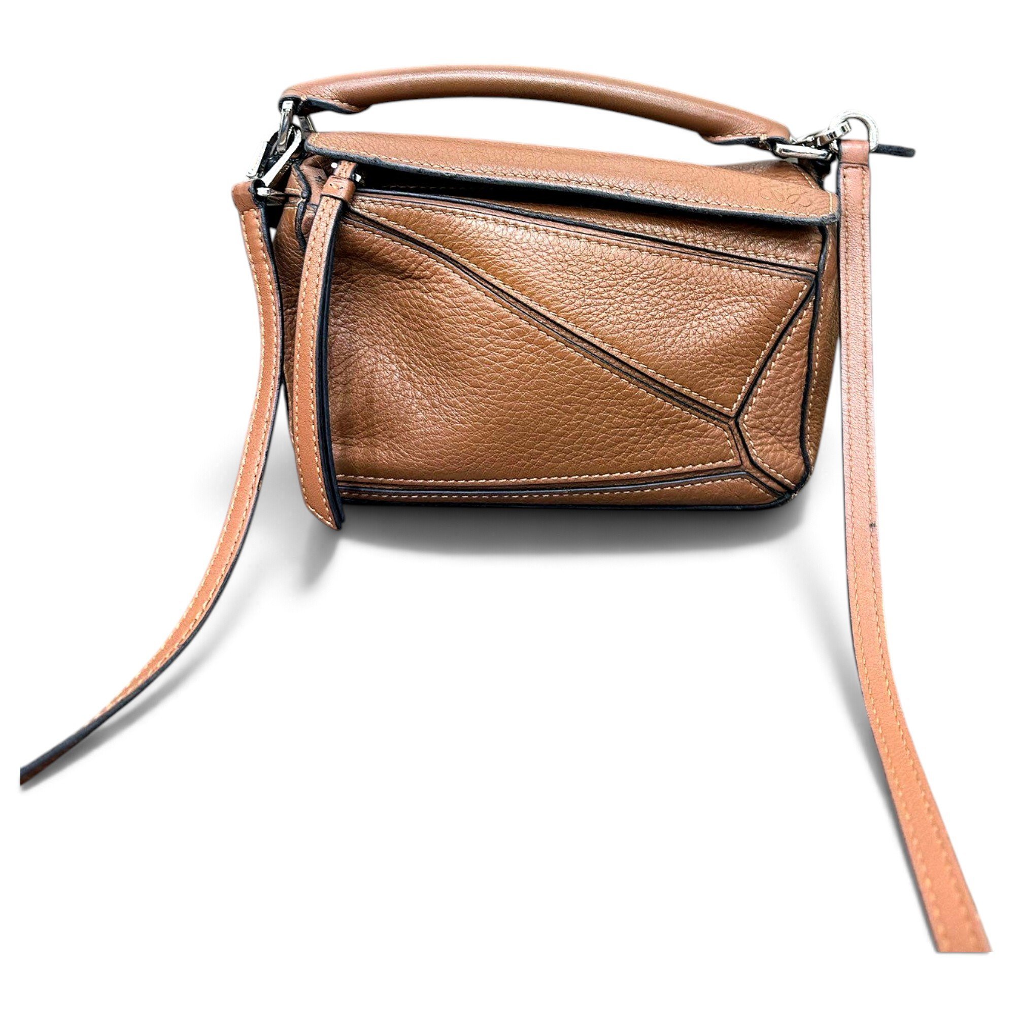 Puzzle leather crossbody bag