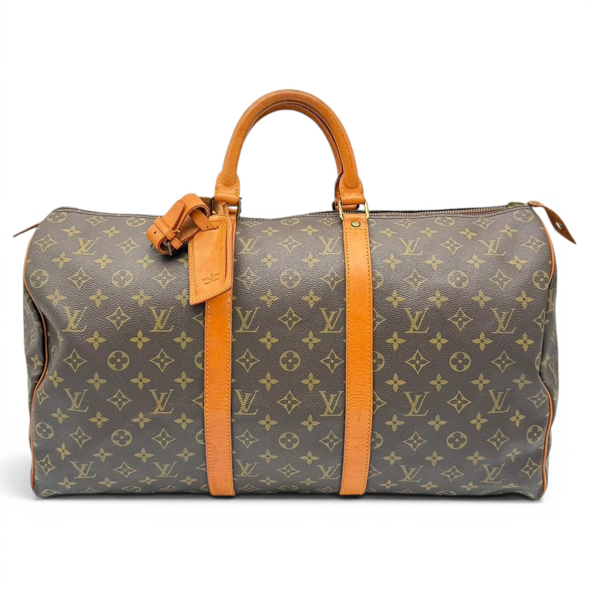 Keepall leather travel bag