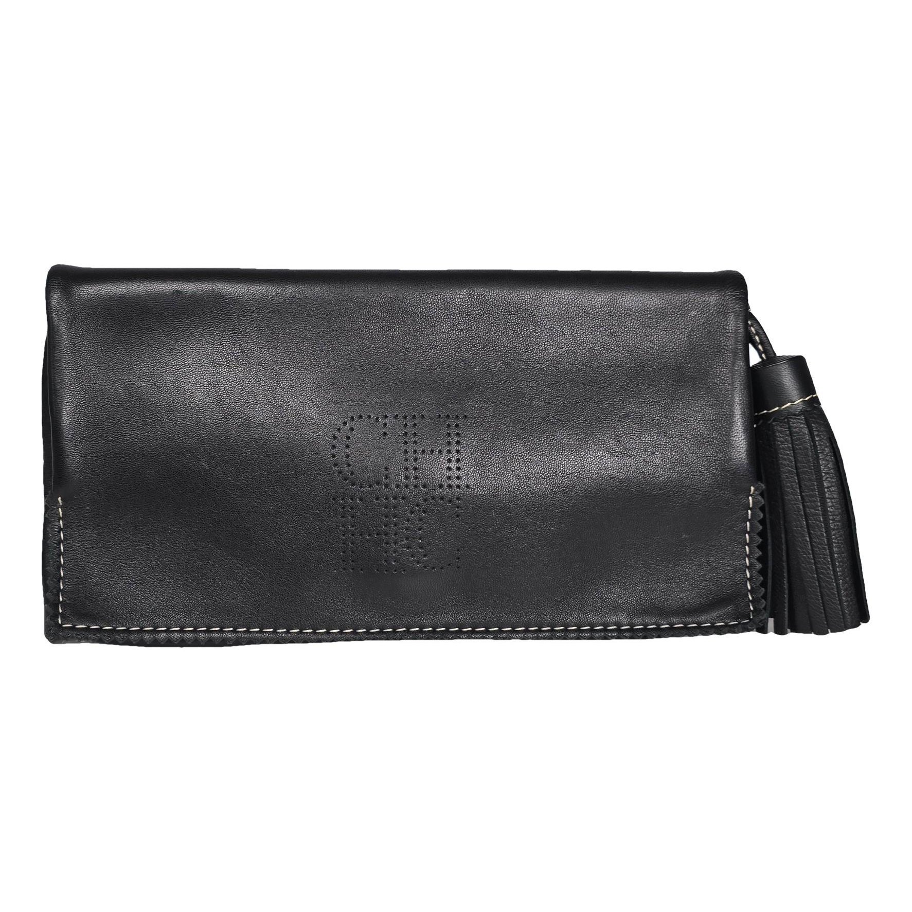 Leather clutch bag