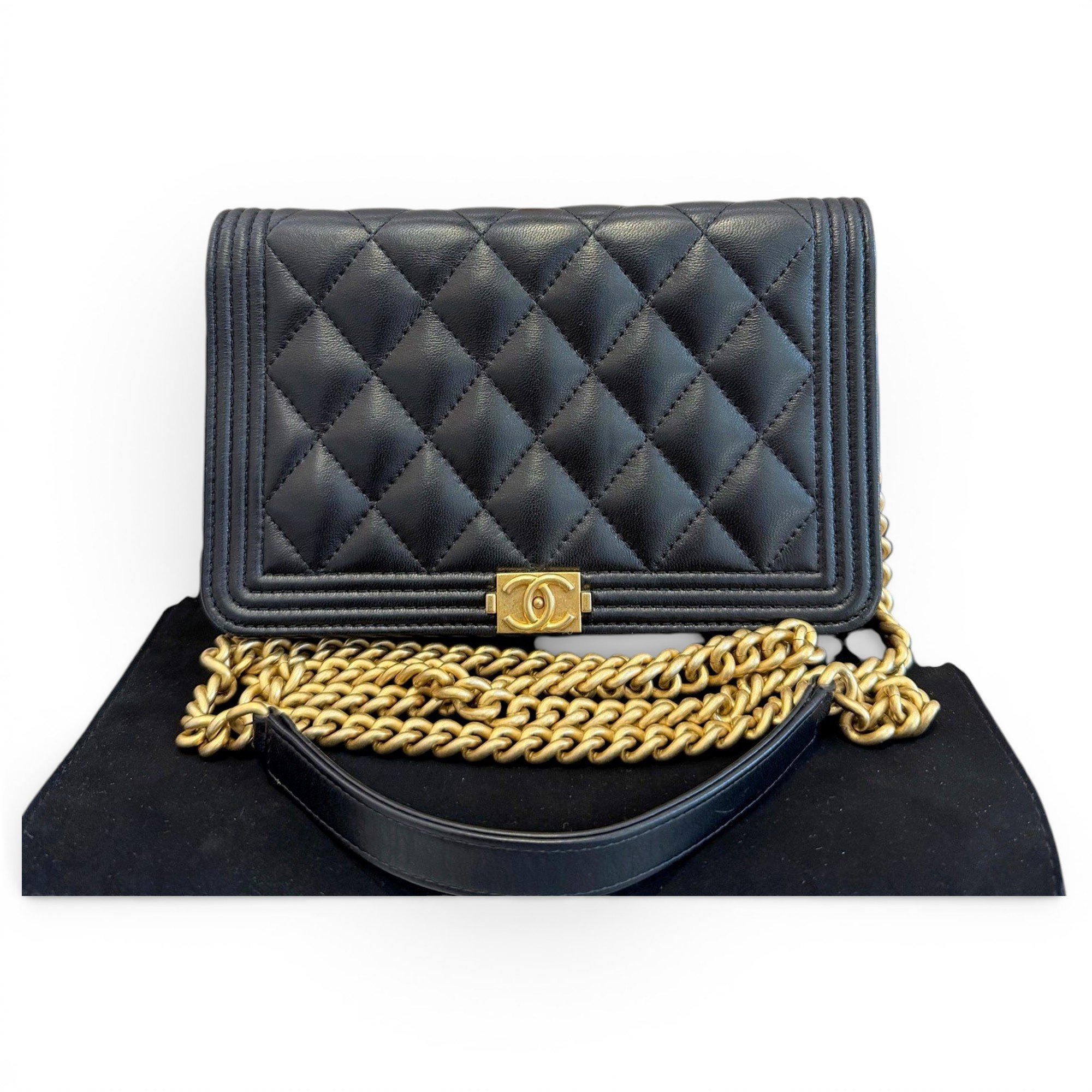 Wallet On Chain Boy leather crossbody bag