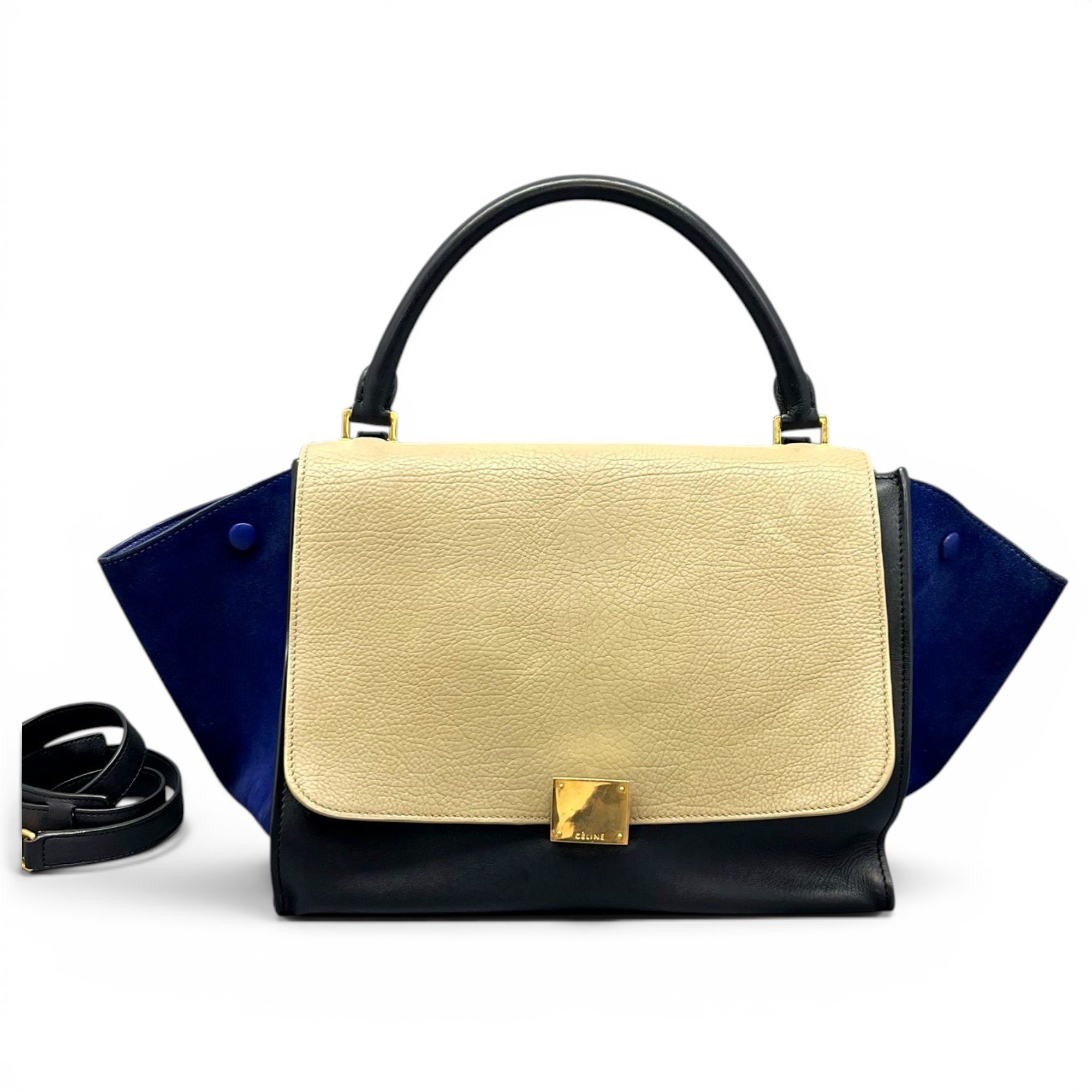Trapèze leather handbag