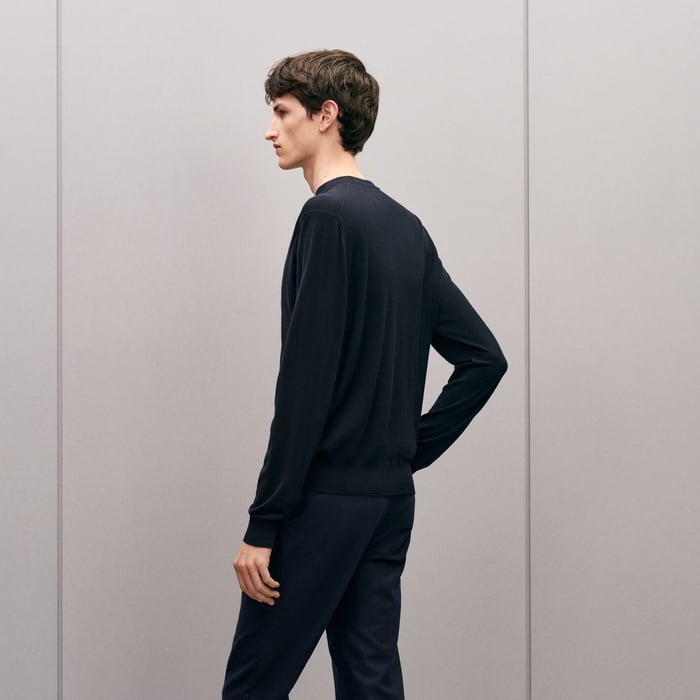 Marine "Detail H" Crewneck Sweater