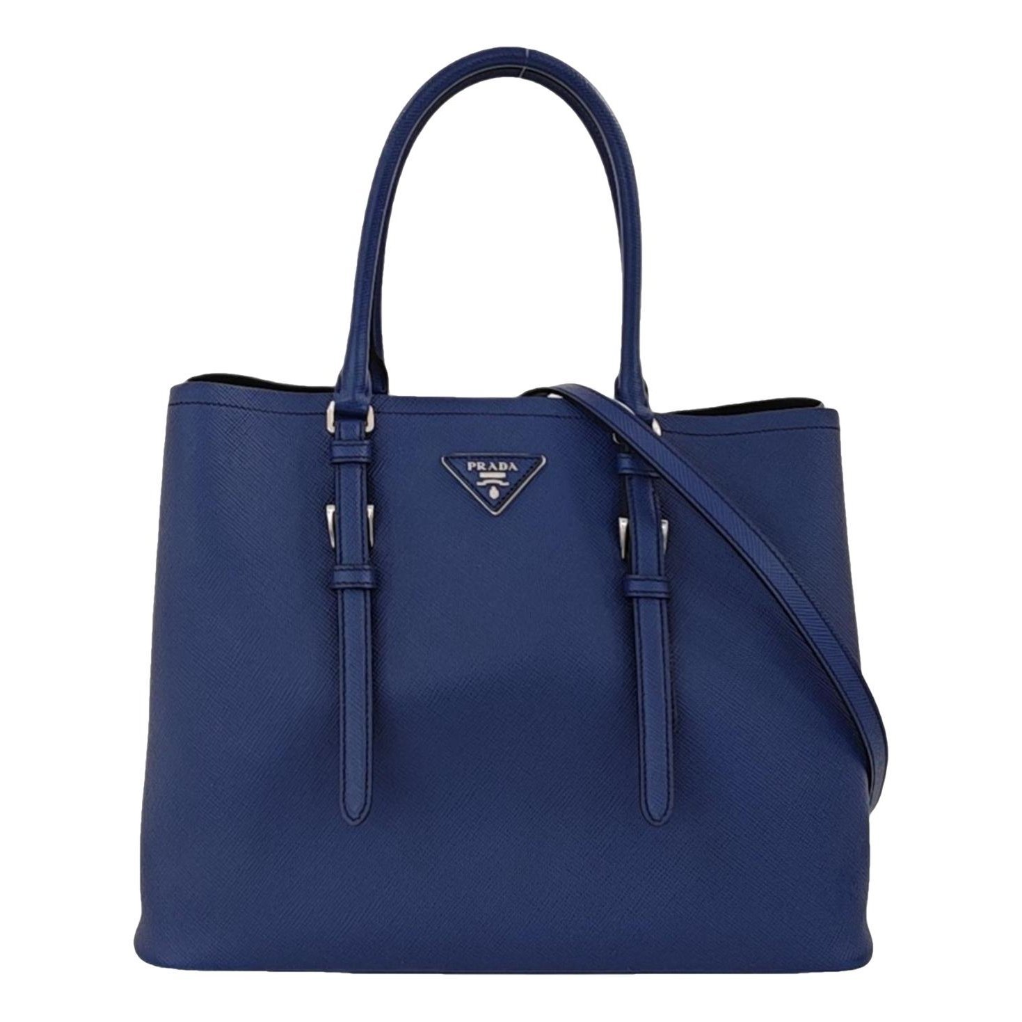 Double leather handbag