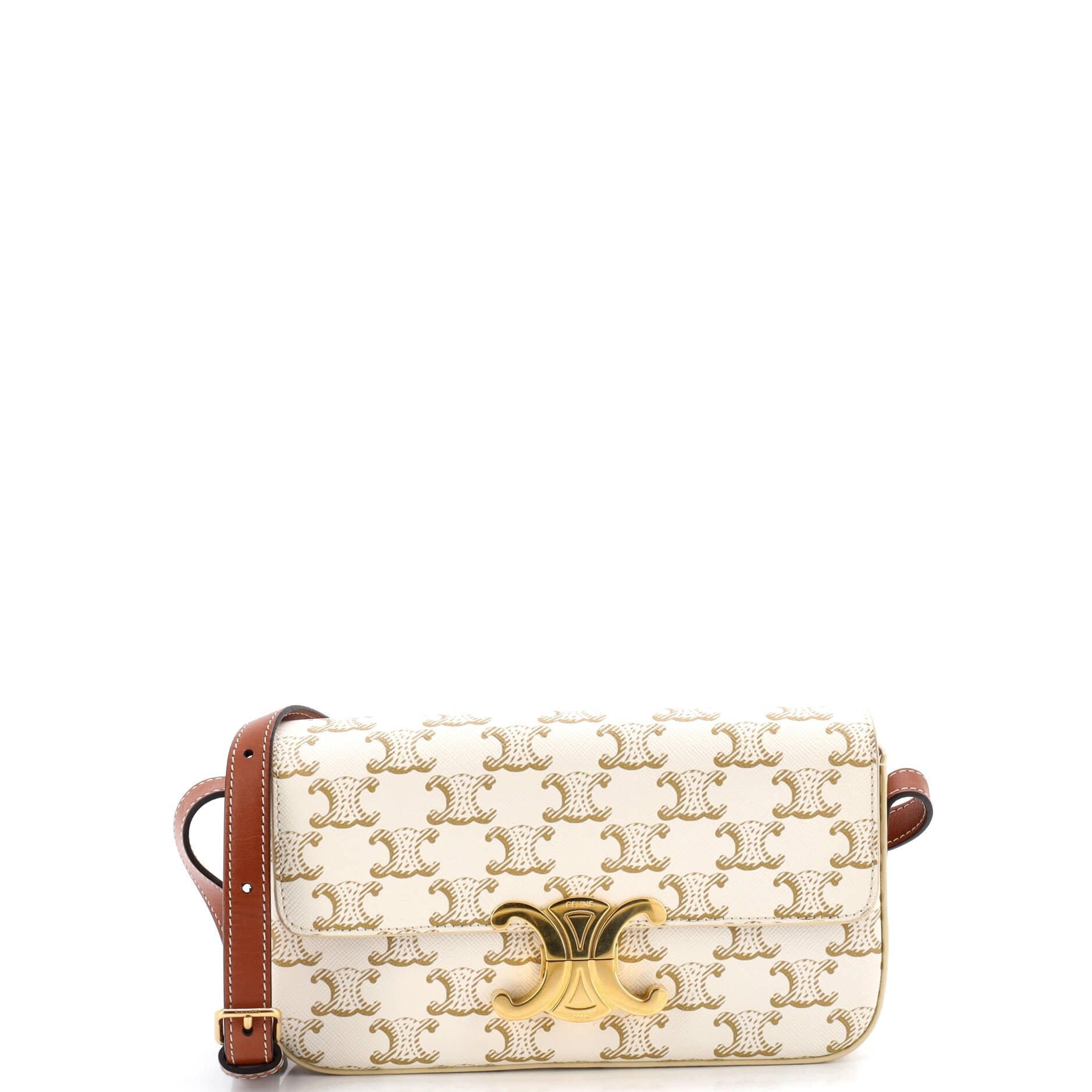 Celine Triomphe East-West Shoulder Bag Triomphe Coated Canvas