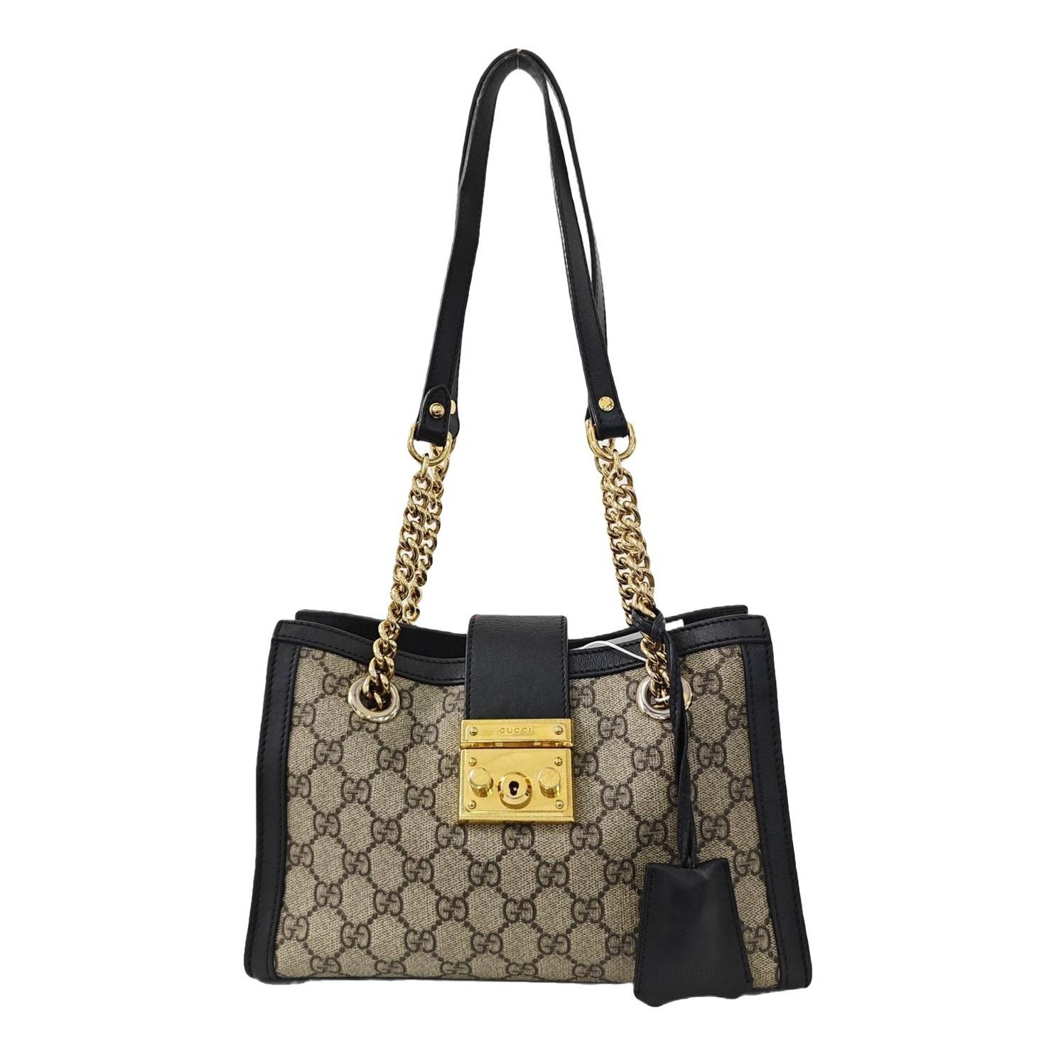 Padlock leather handbag