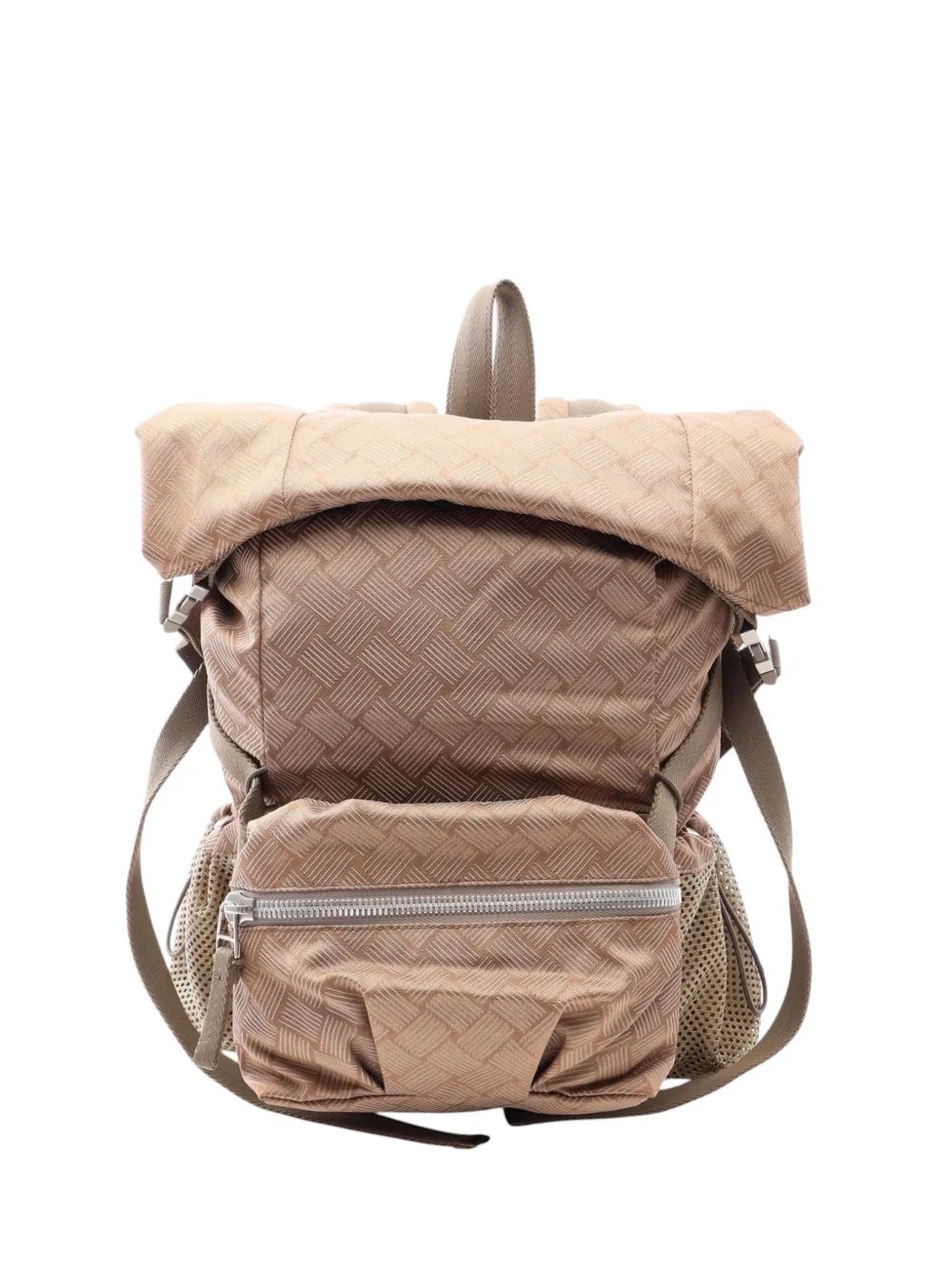 Bottega Veneta 2012-2026 Nylon Intrecciato Print Trekking backpack