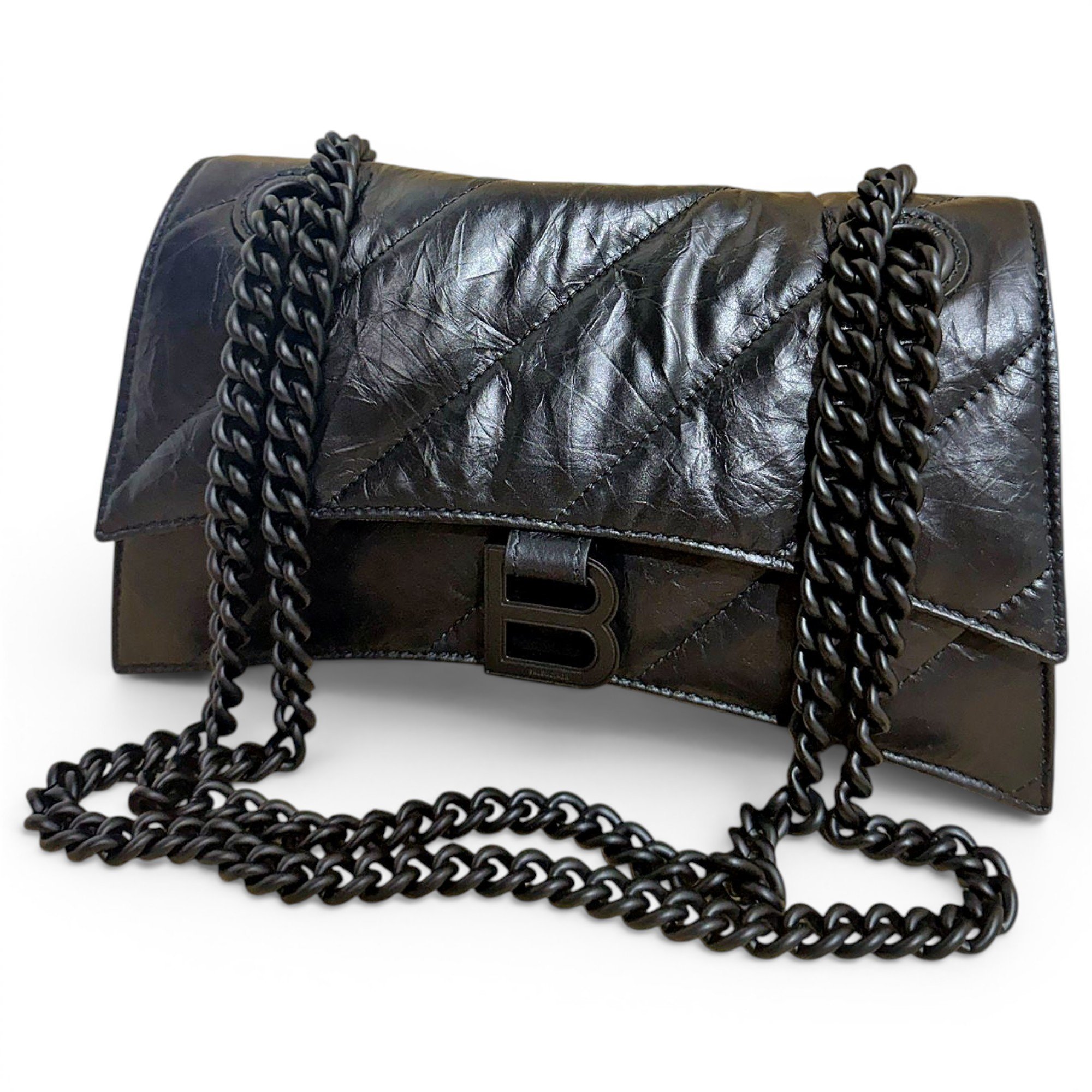 Crush leather handbag