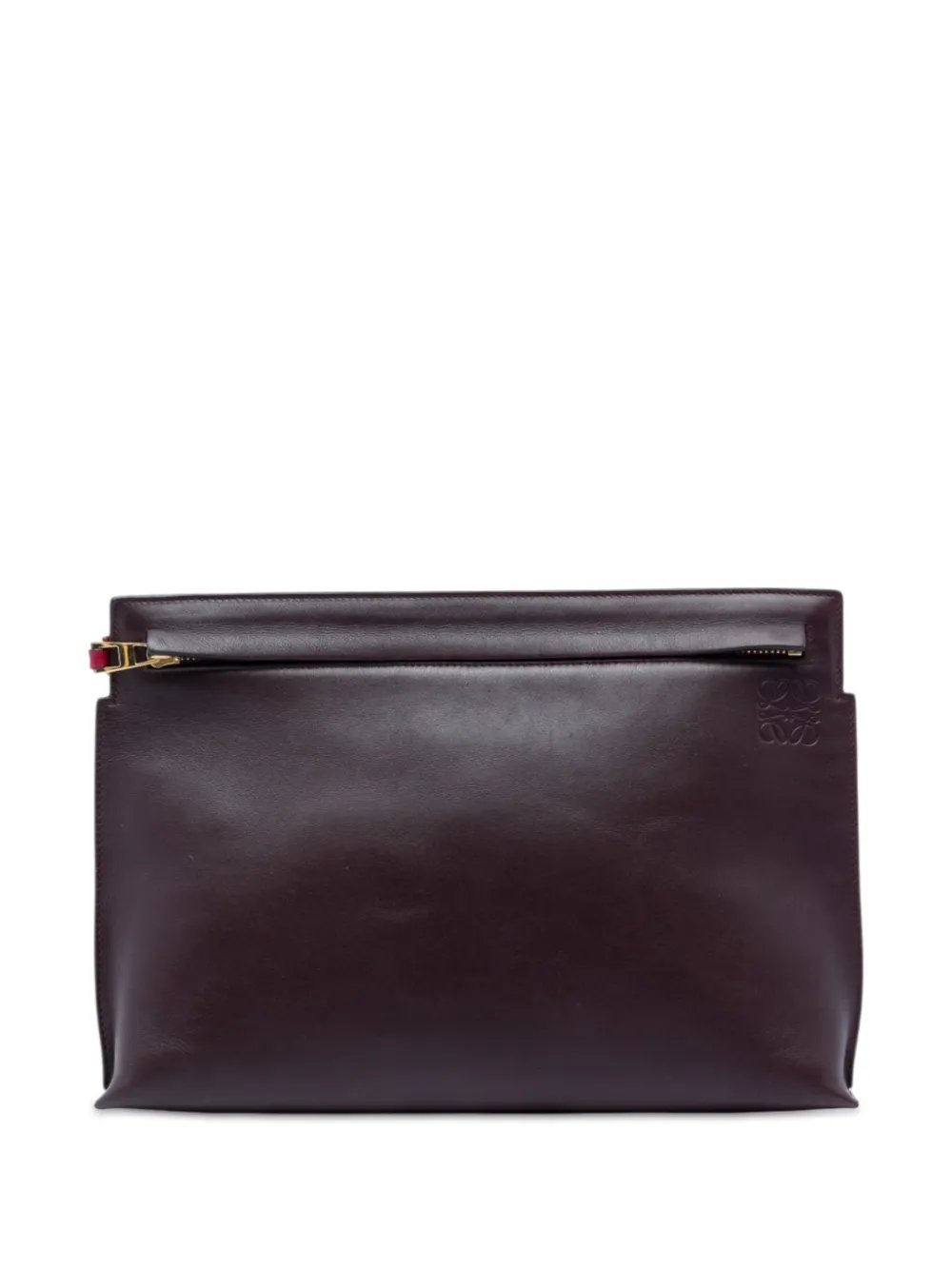 2017 Bicolor Leather Anagram T Pouch clutch bag
