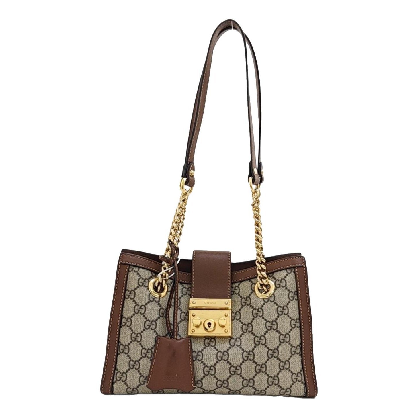Padlock leather handbag