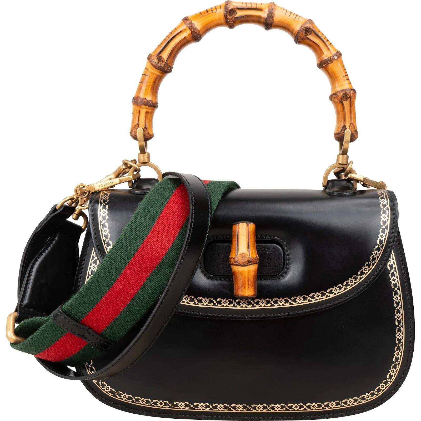 Bamboo Top Handle leather handbag
