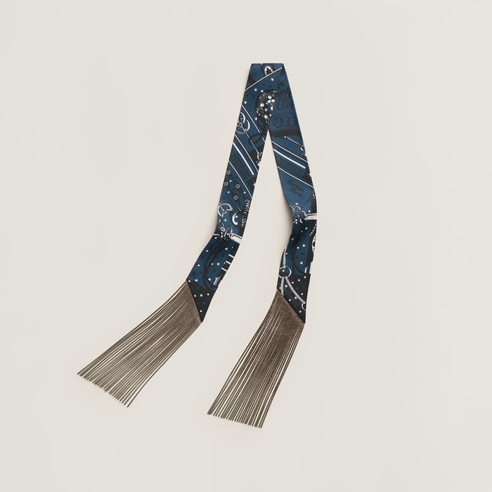 Bandana Leather Fringes Twilly