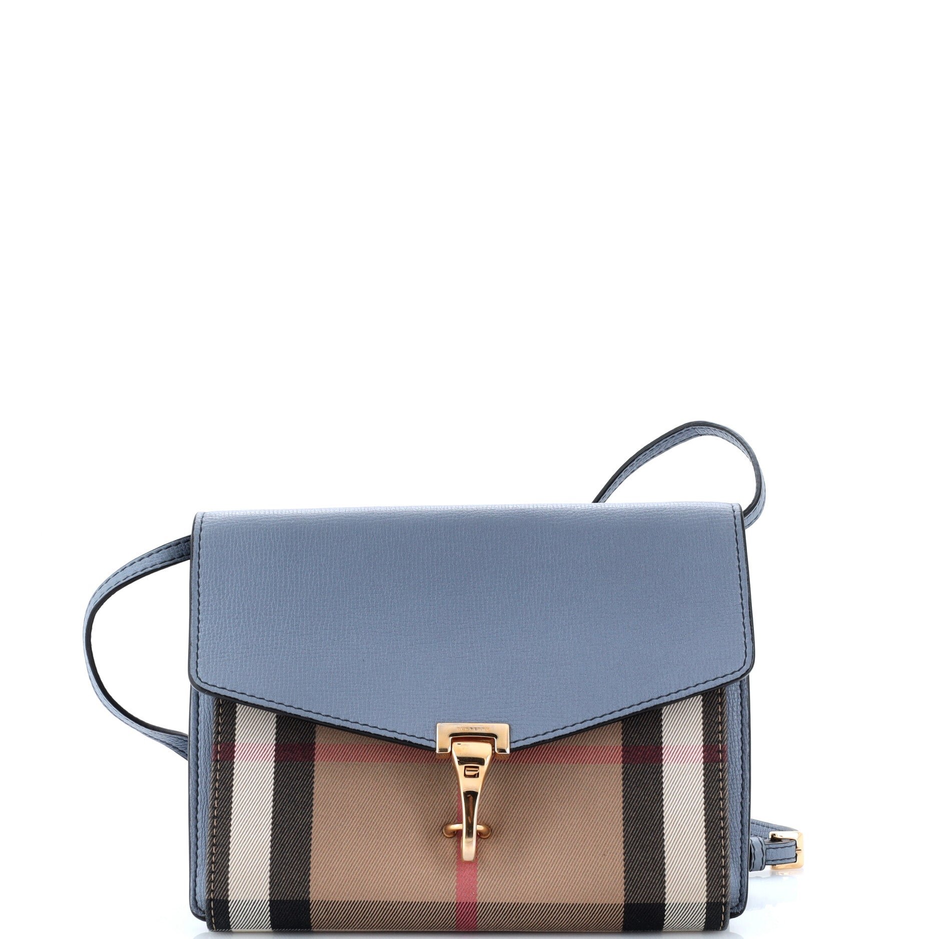 Macken Crossbody Bag Leather and House Check Canvas Small