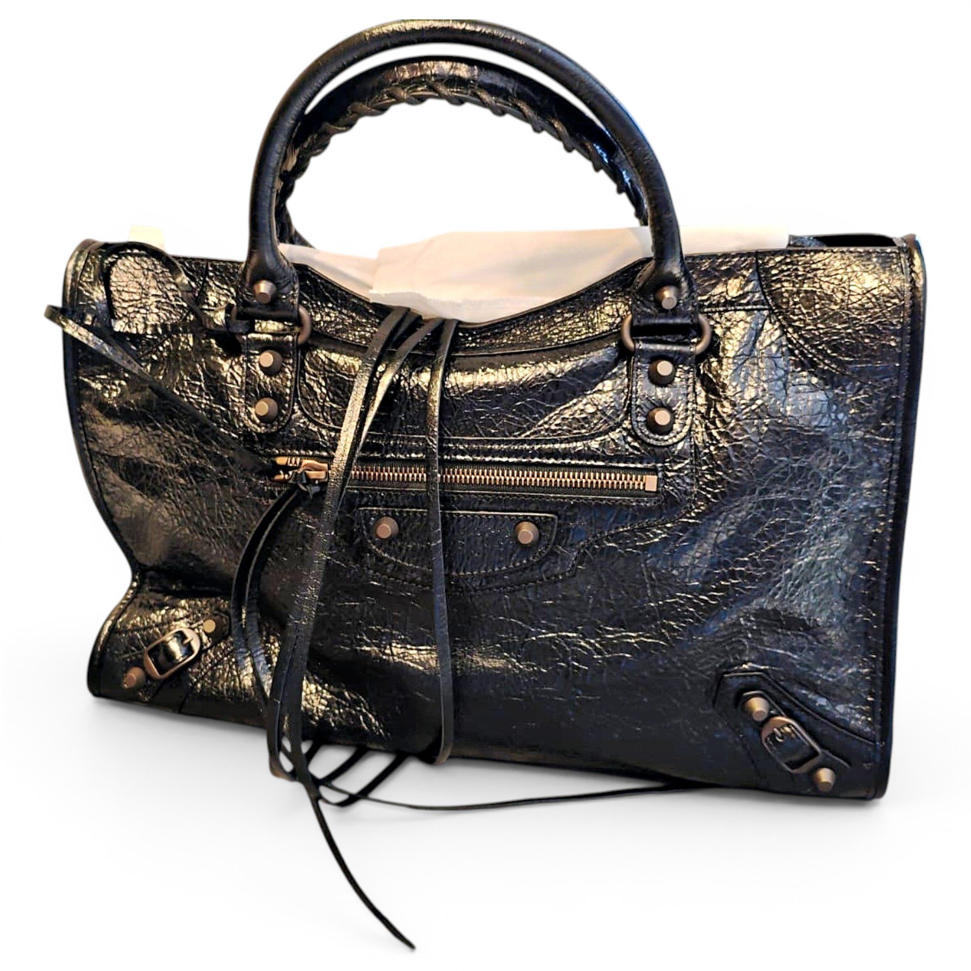 City leather handbag