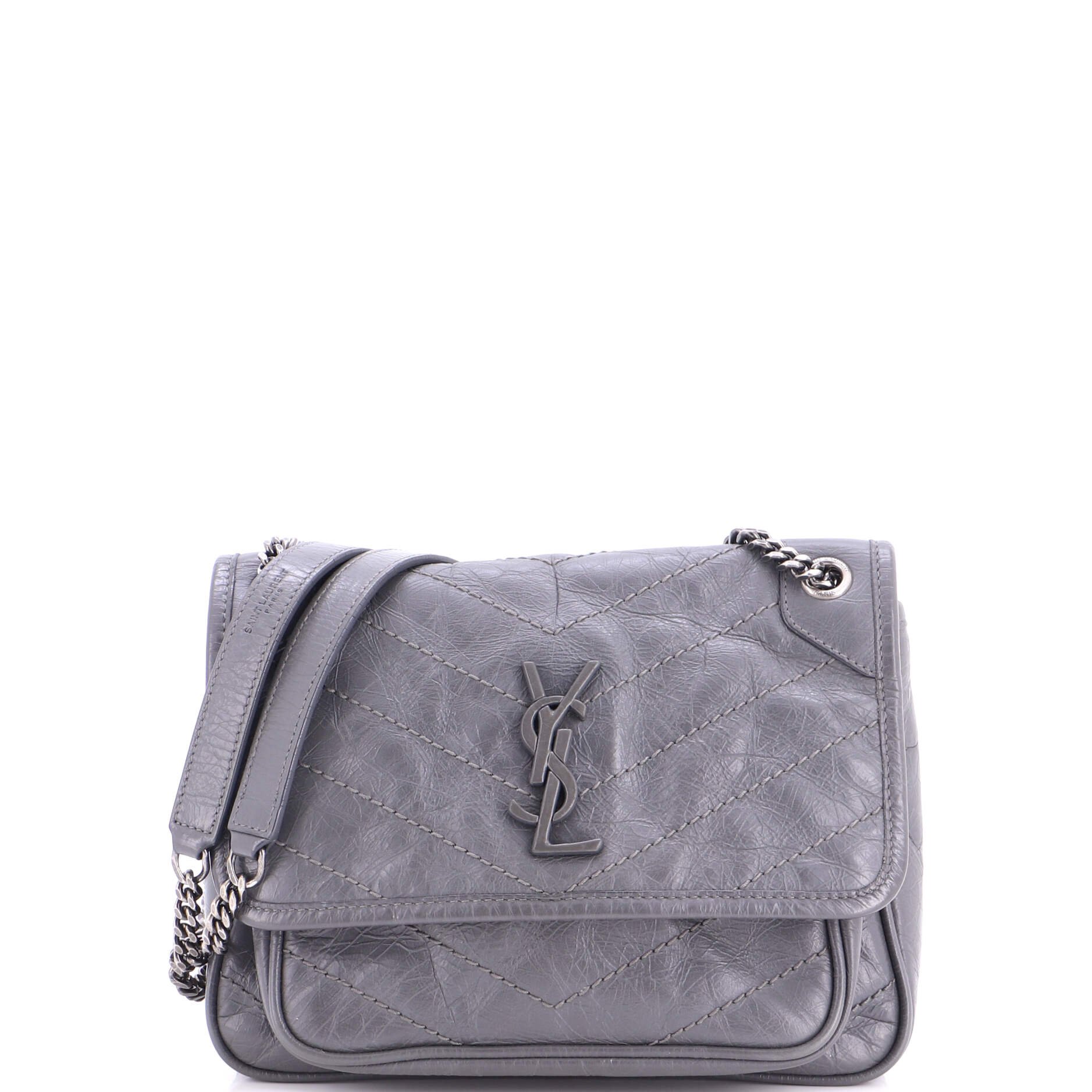 Niki Chain Flap Bag Matelasse Chevron Leather Baby