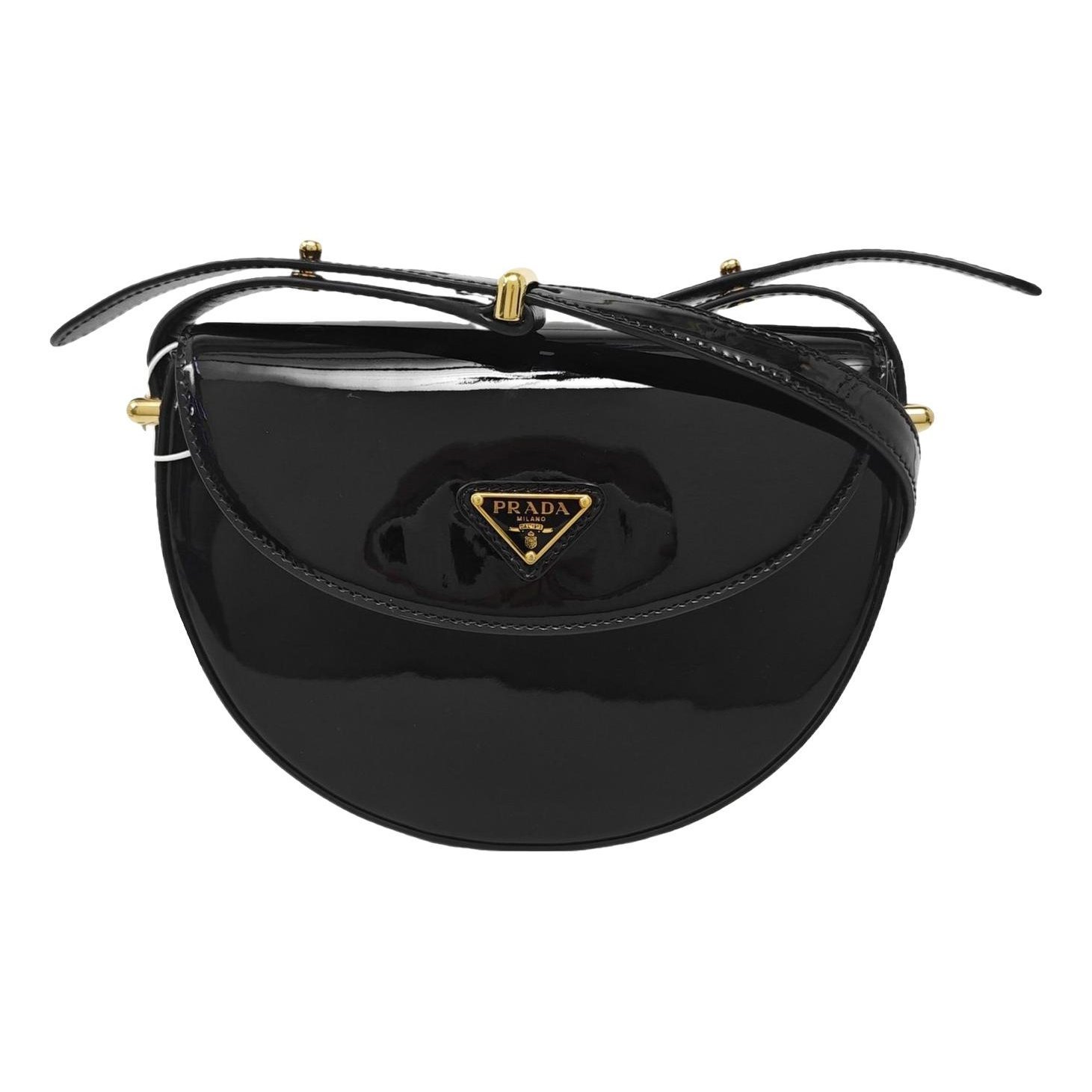 Arqué patent leather handbag