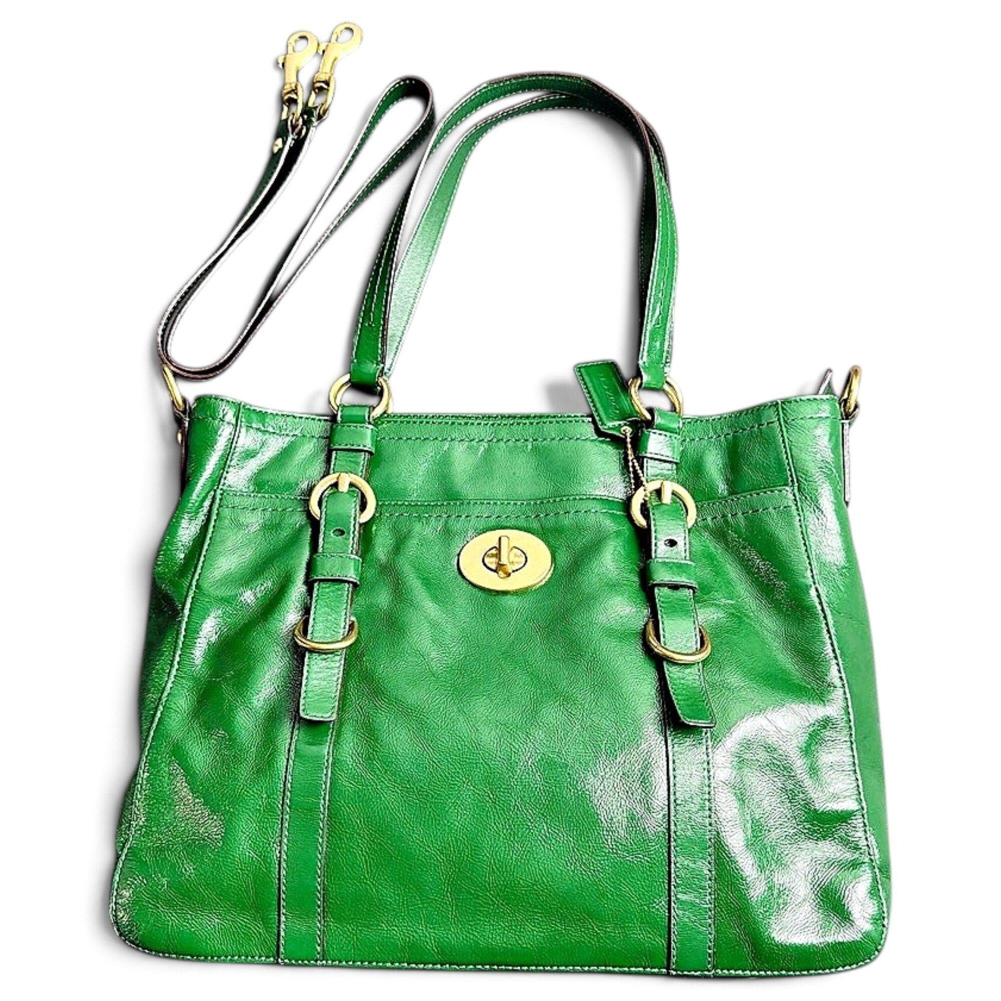 Crossgrain Taxi Tote patent leather tote