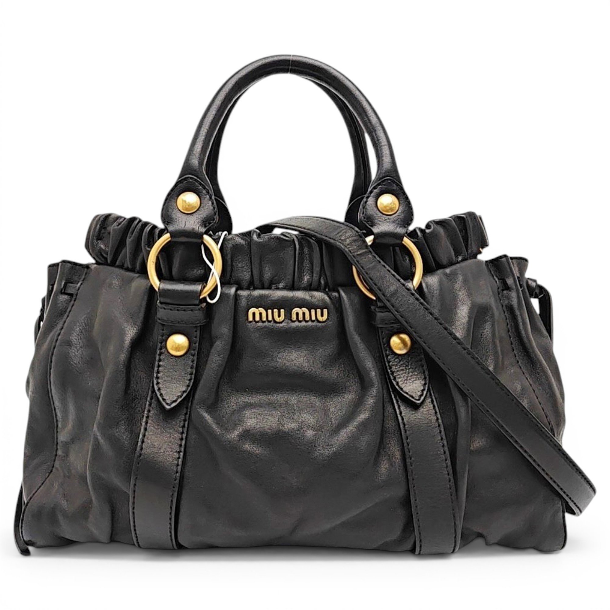 Miu Miu Vitello leather tote
