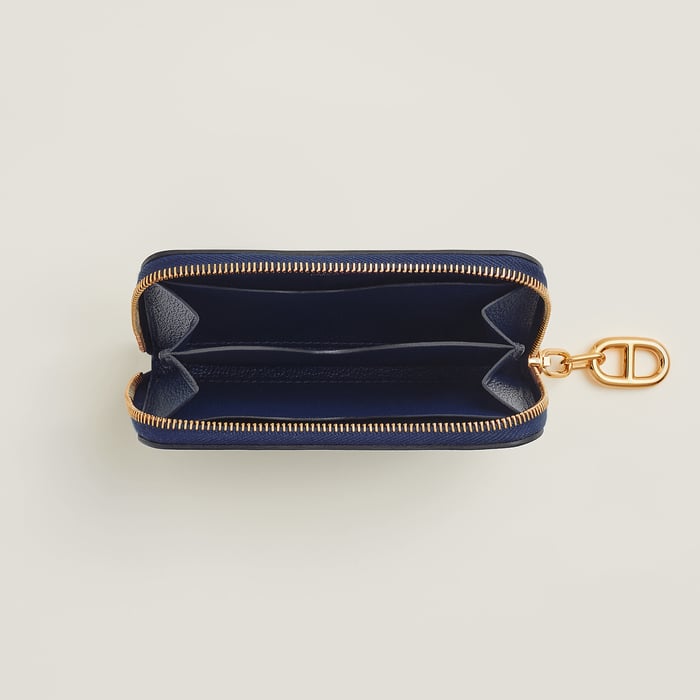 Bleu Saphir Zipengo Chaine d'Ancre Compact Card Holder