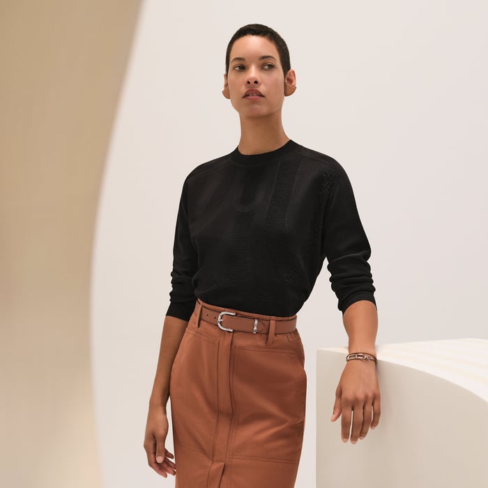 Noir "Coaching" Long-sleeve Sweater