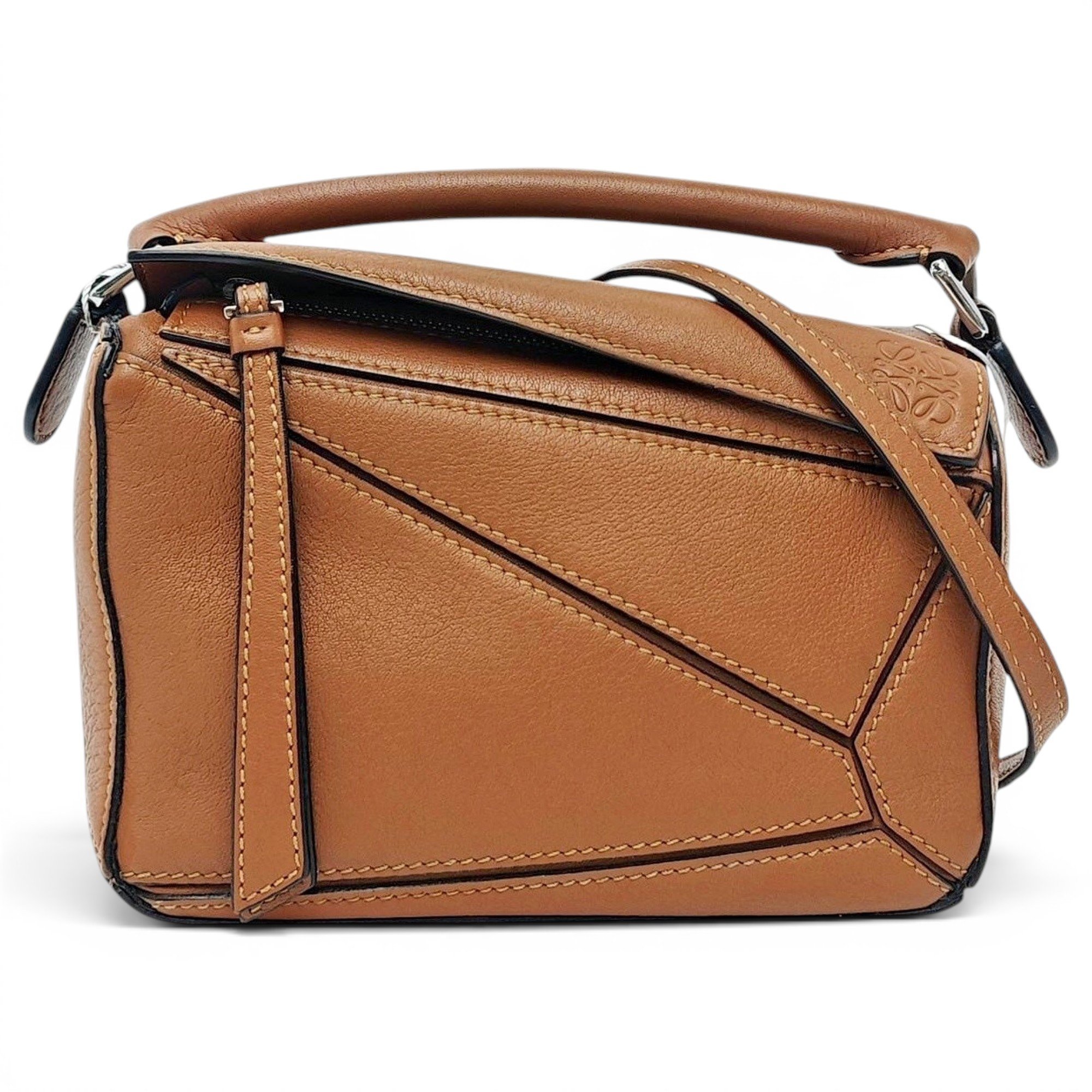 Puzzle leather handbag