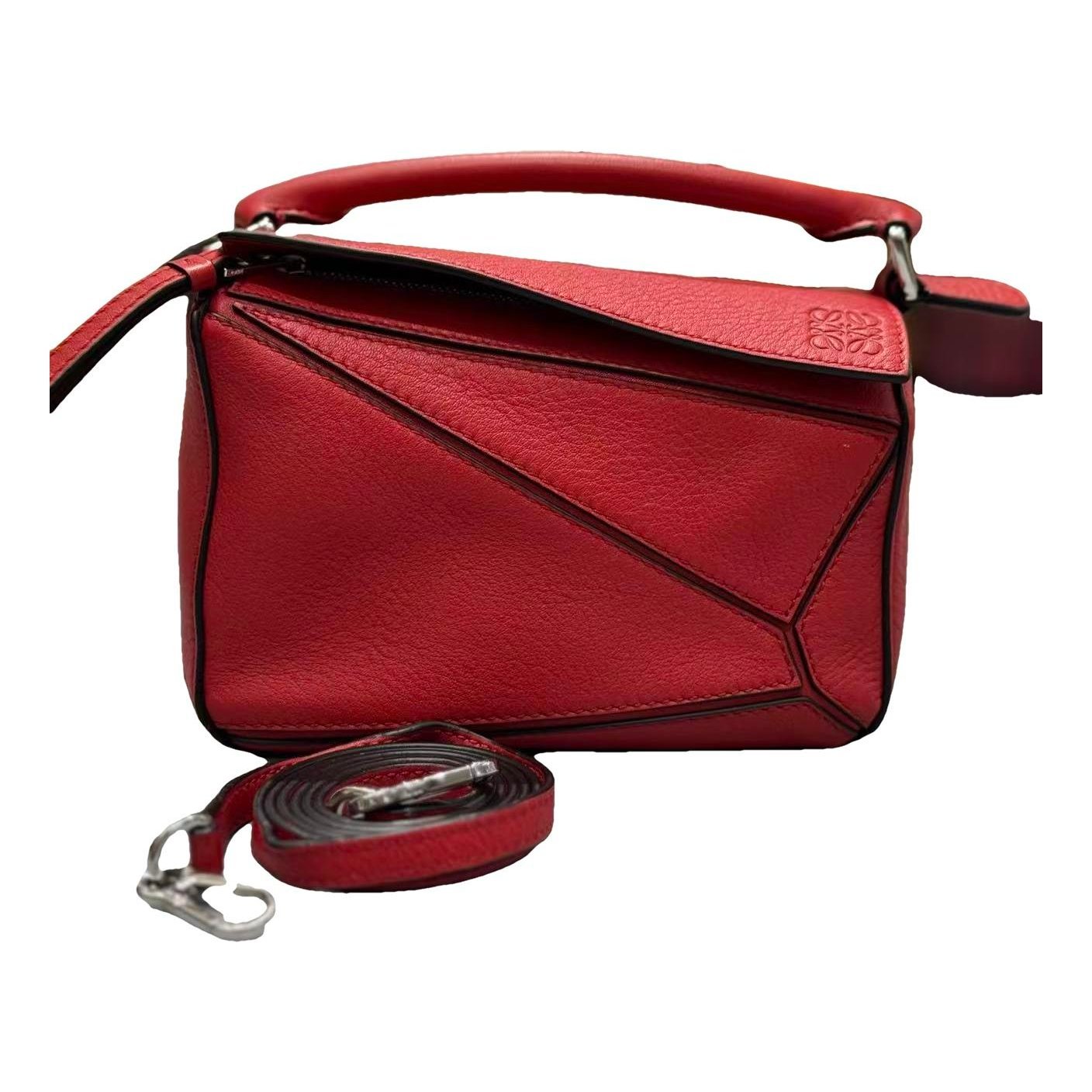 Puzzle leather handbag