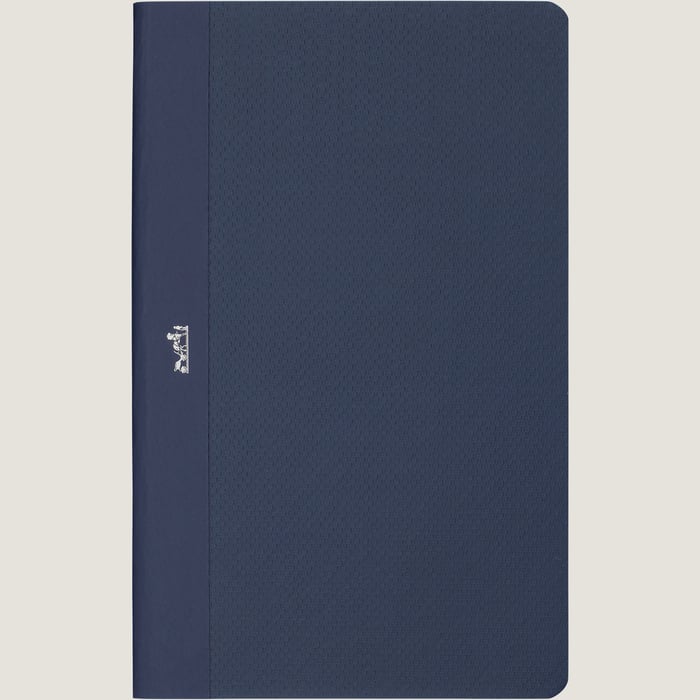 Bleu Carbone Grain d'H PM Lined Notebook