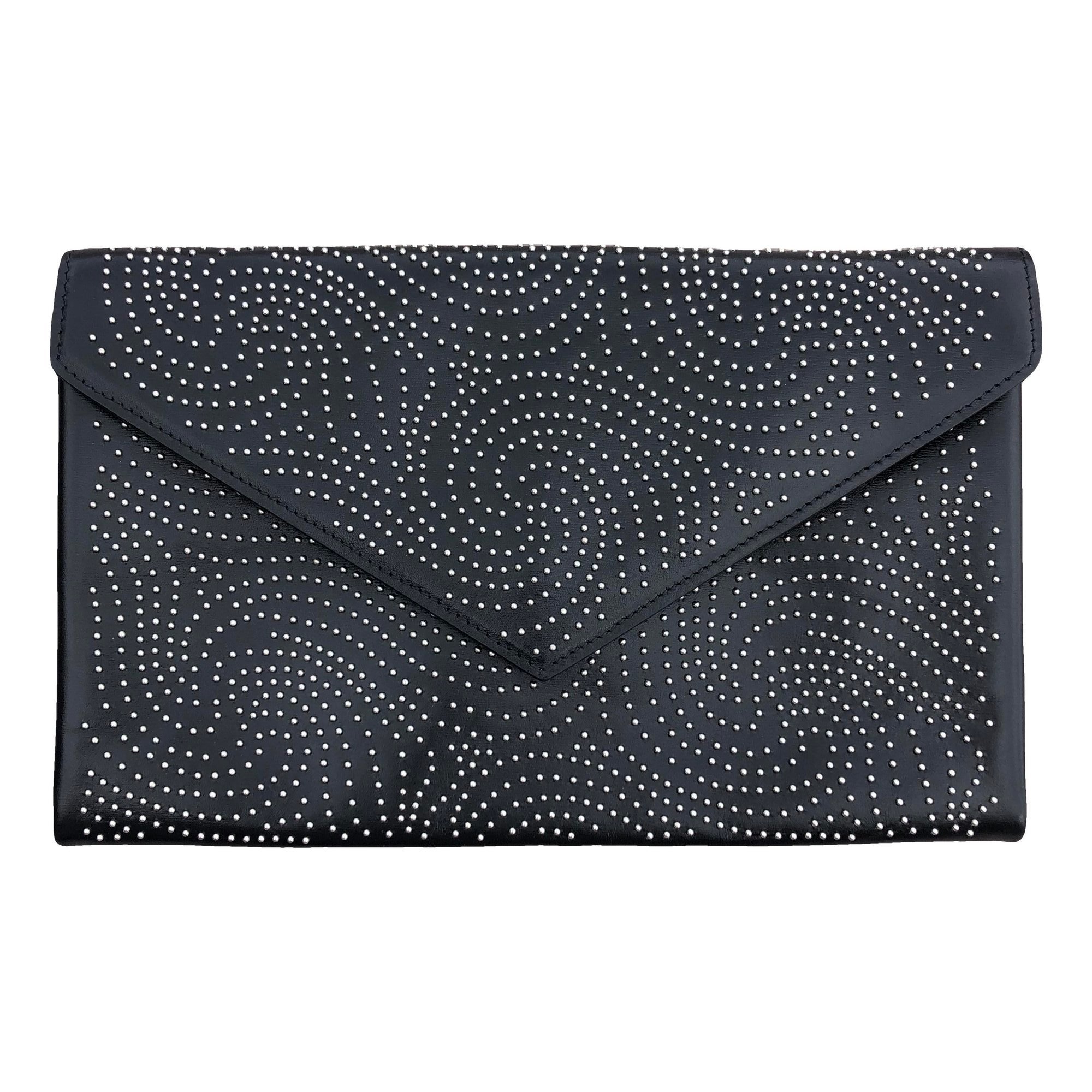 Leather clutch bag
