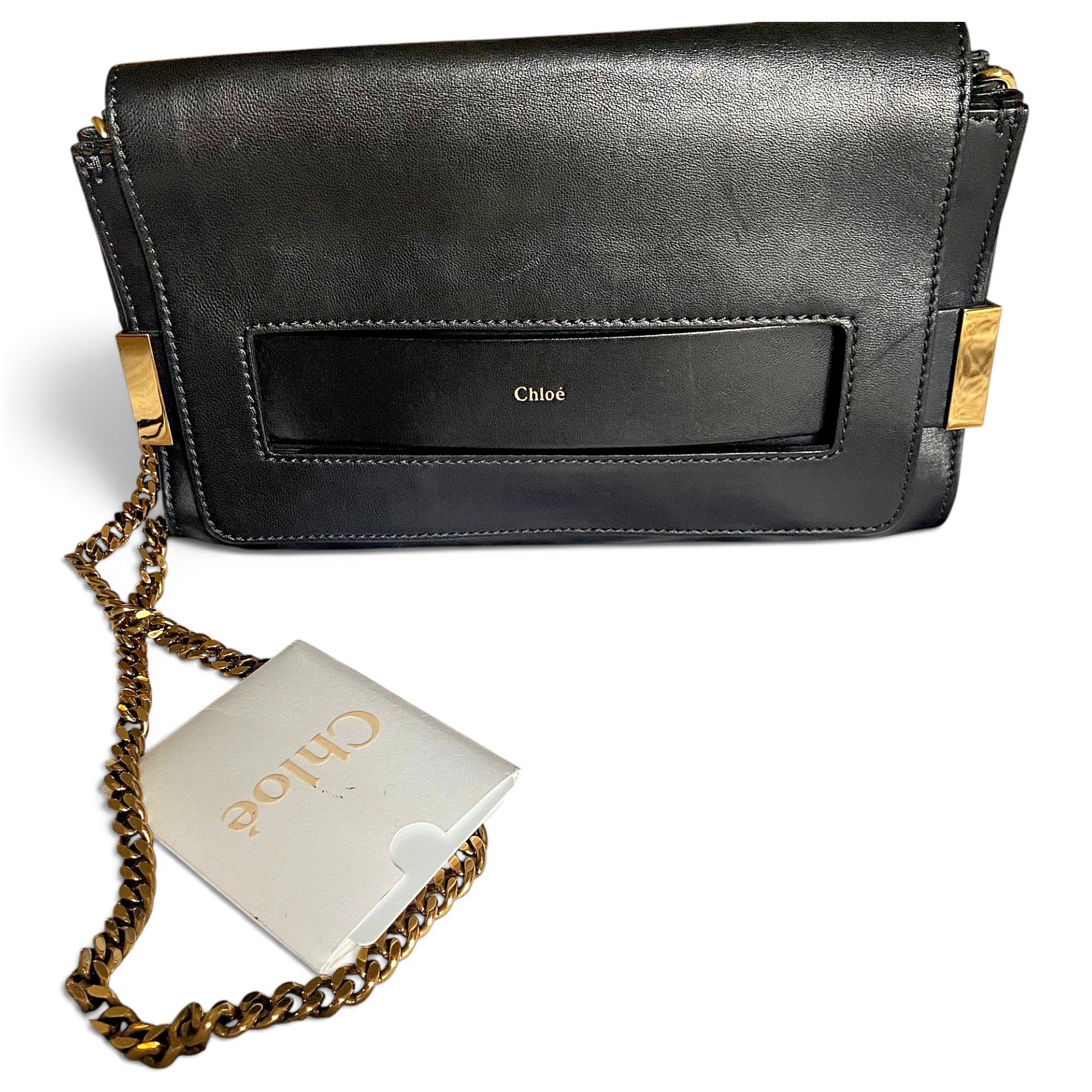Leather clutch bag