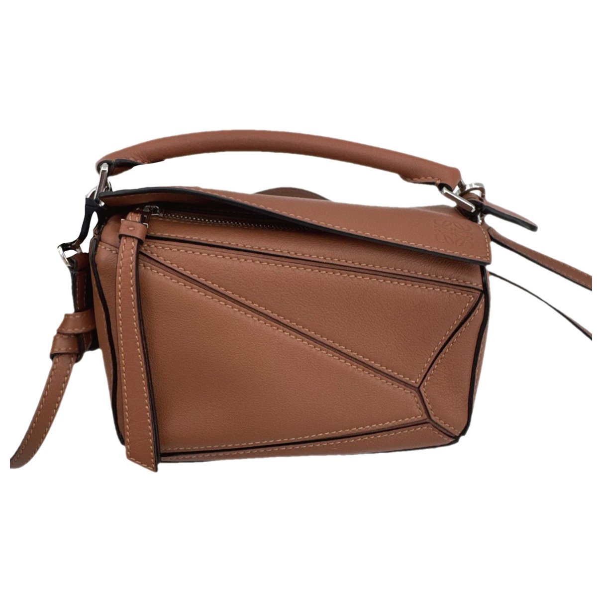 Puzzle leather handbag