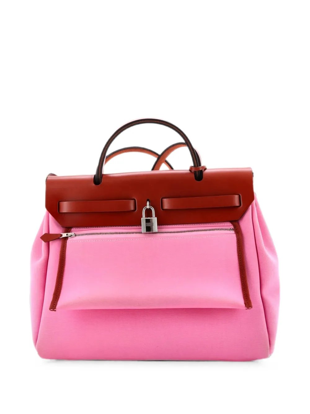 Herbag Zip Leather and Toile 31 shoulder bag
